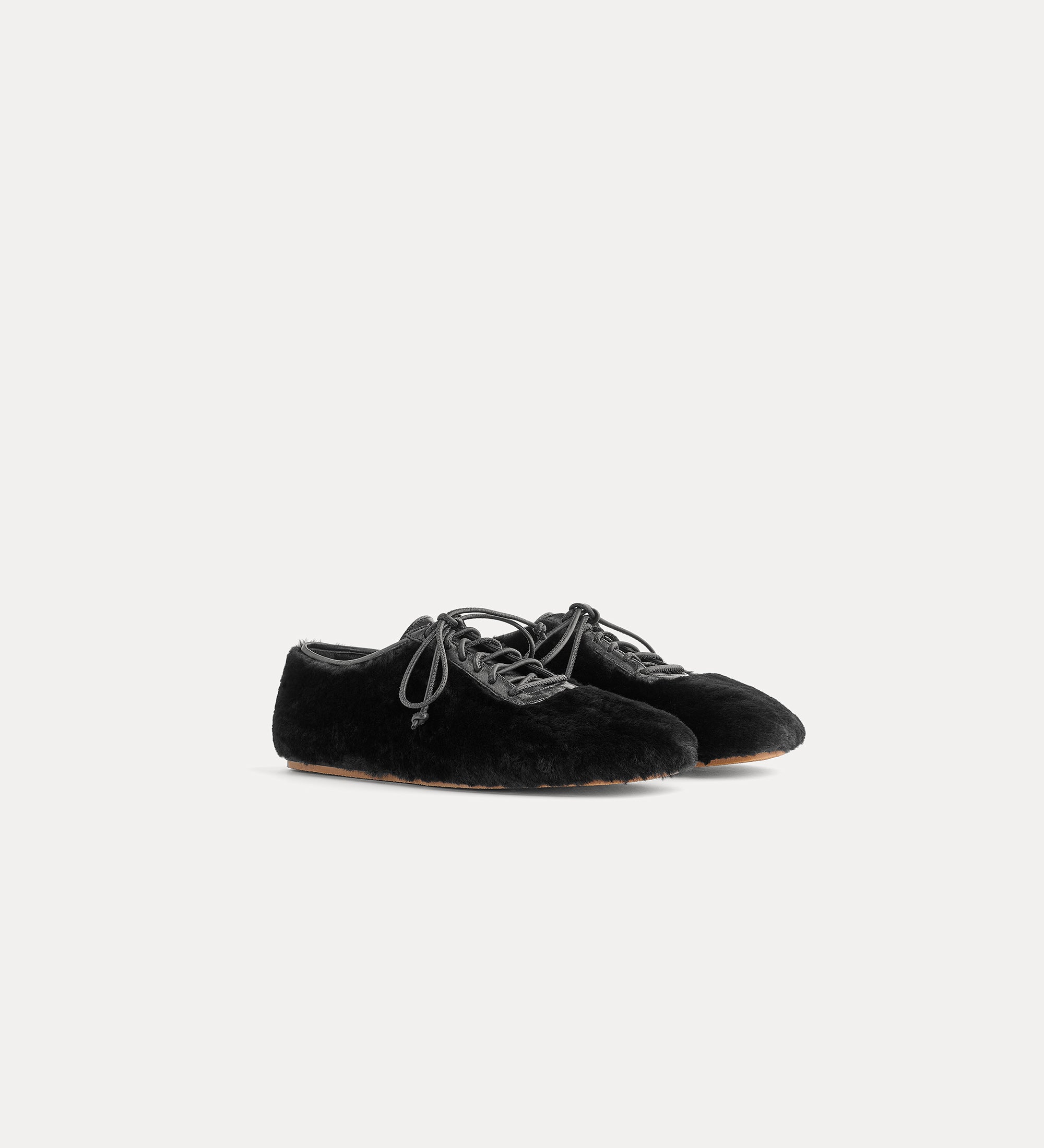 Forte scarpe sheepskin lace-up shoes scarpe nero