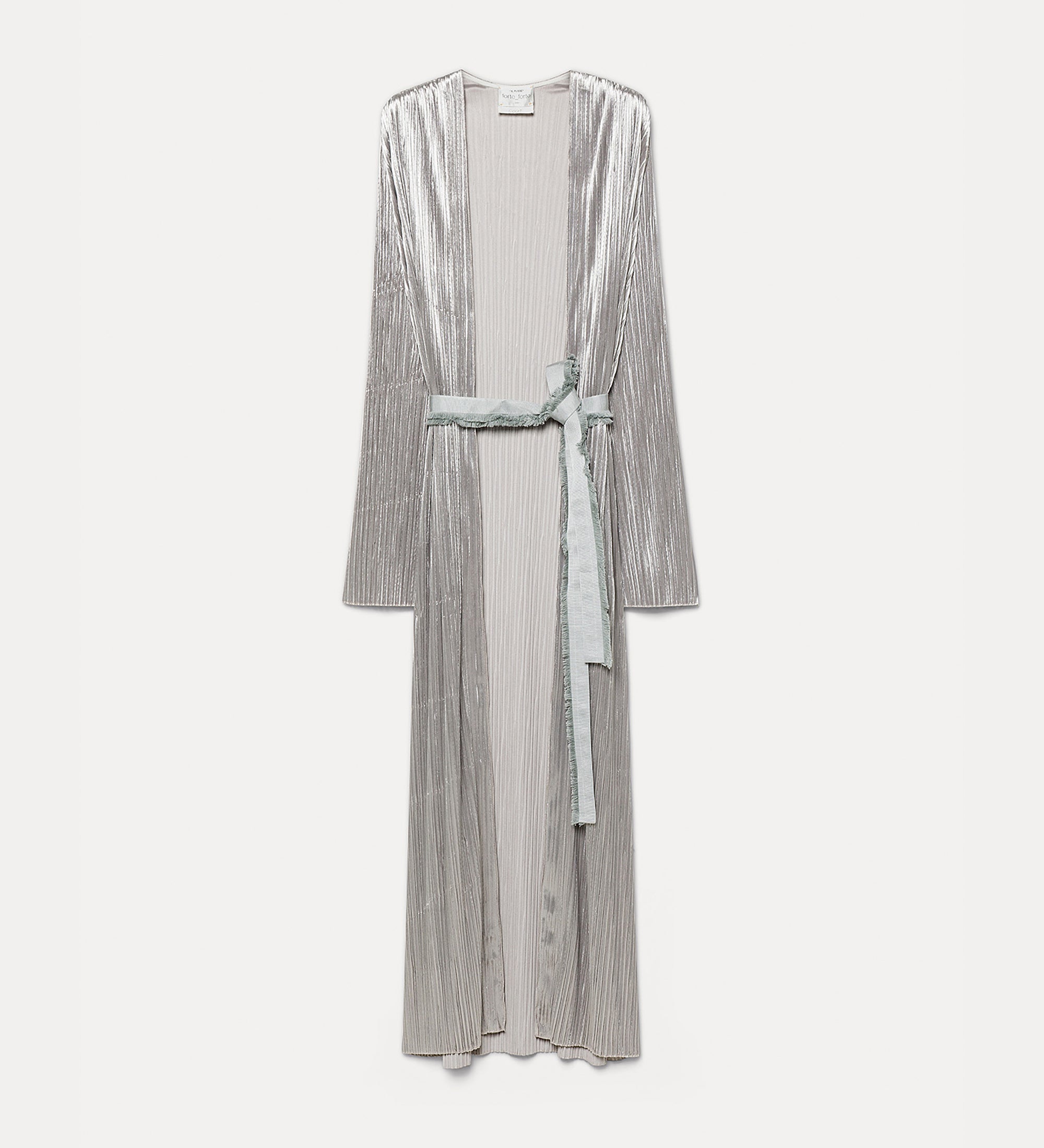 Forte capispalla e kimono vestaglia plissé jersey velluto calcedonio
