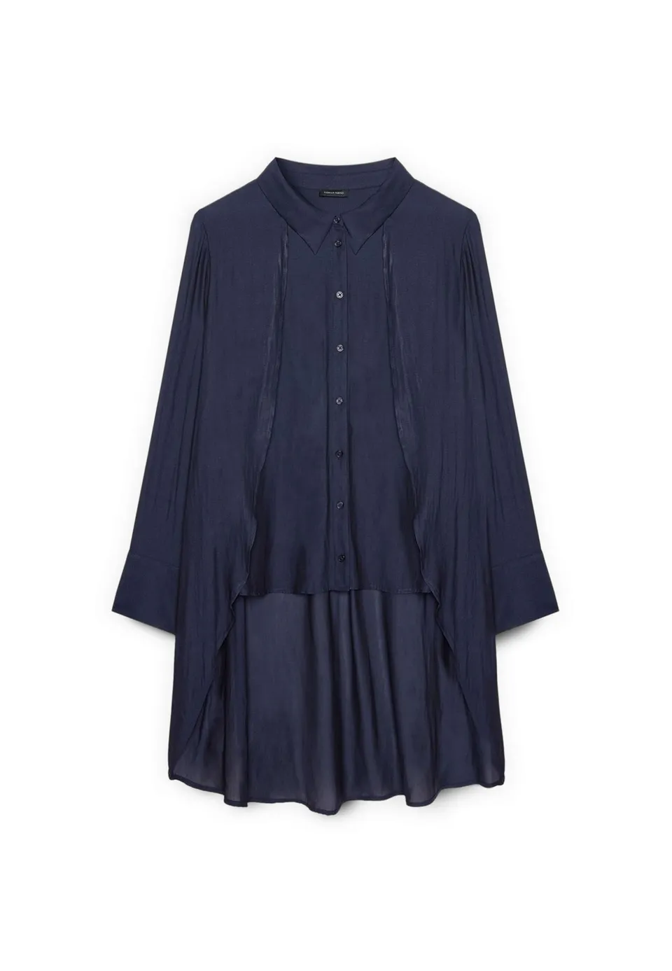 Fiorella Rubino Camicie e bluse Camicia in Georgette con Drappeggio a Doppio Strato camicia 46 Plus