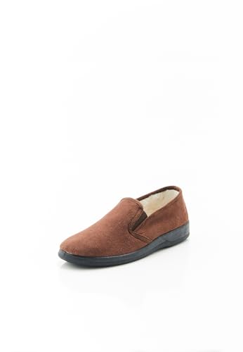 Damart Calzature pantofole da uomo in lana marroni taglia 44