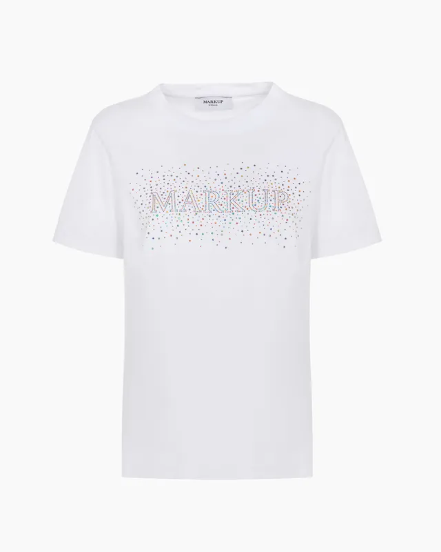 Markup Donna T-Shirt & Felpe T-shirt in jersey con logo di strass