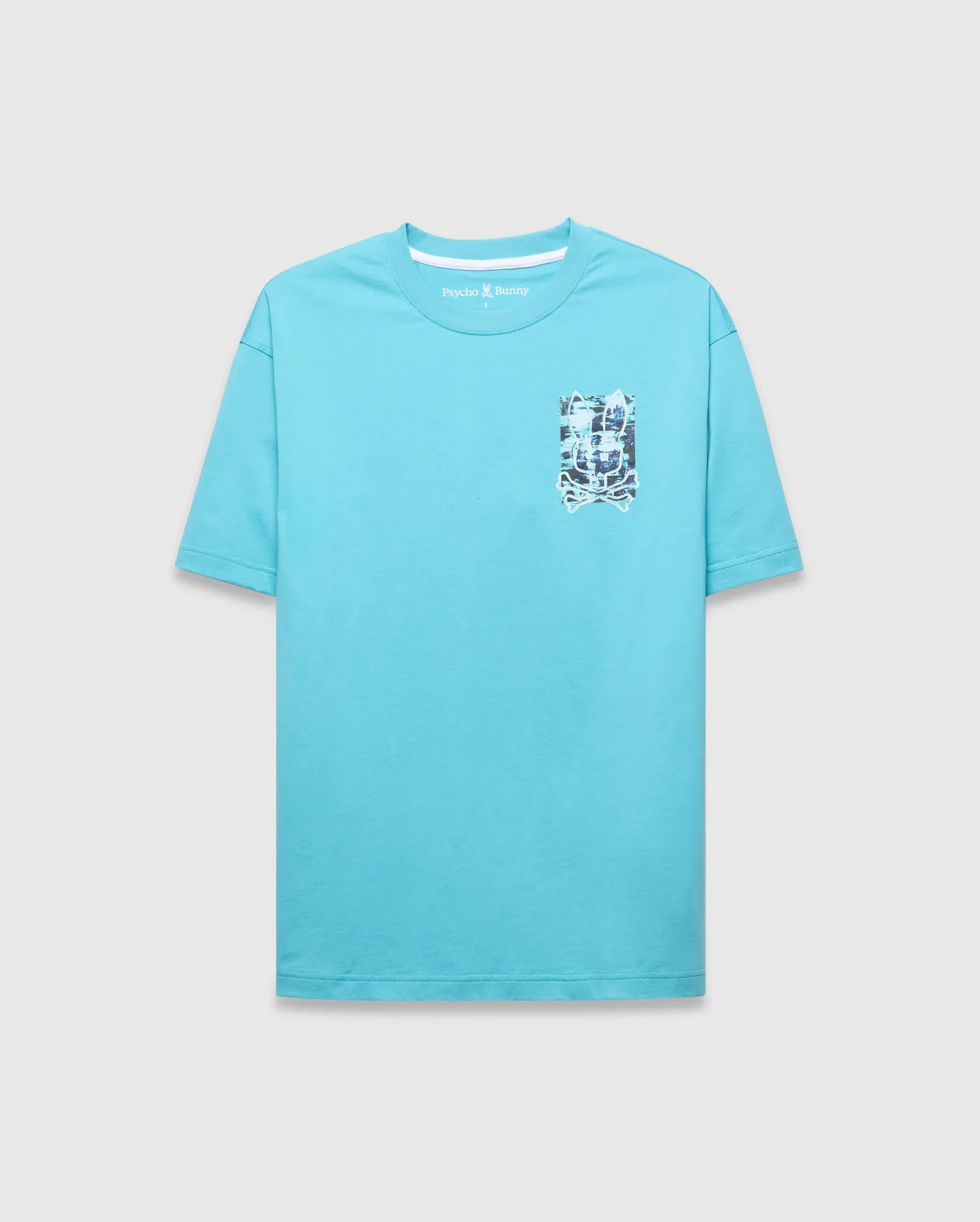 Psycho Bunny Men's Tees Isaac Oversized Tee maglietta Maui Blue cotone