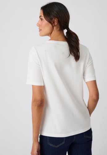 Damart Prêt-à-porter T-Shirt Perle Fantasia maglietta bianca con perle