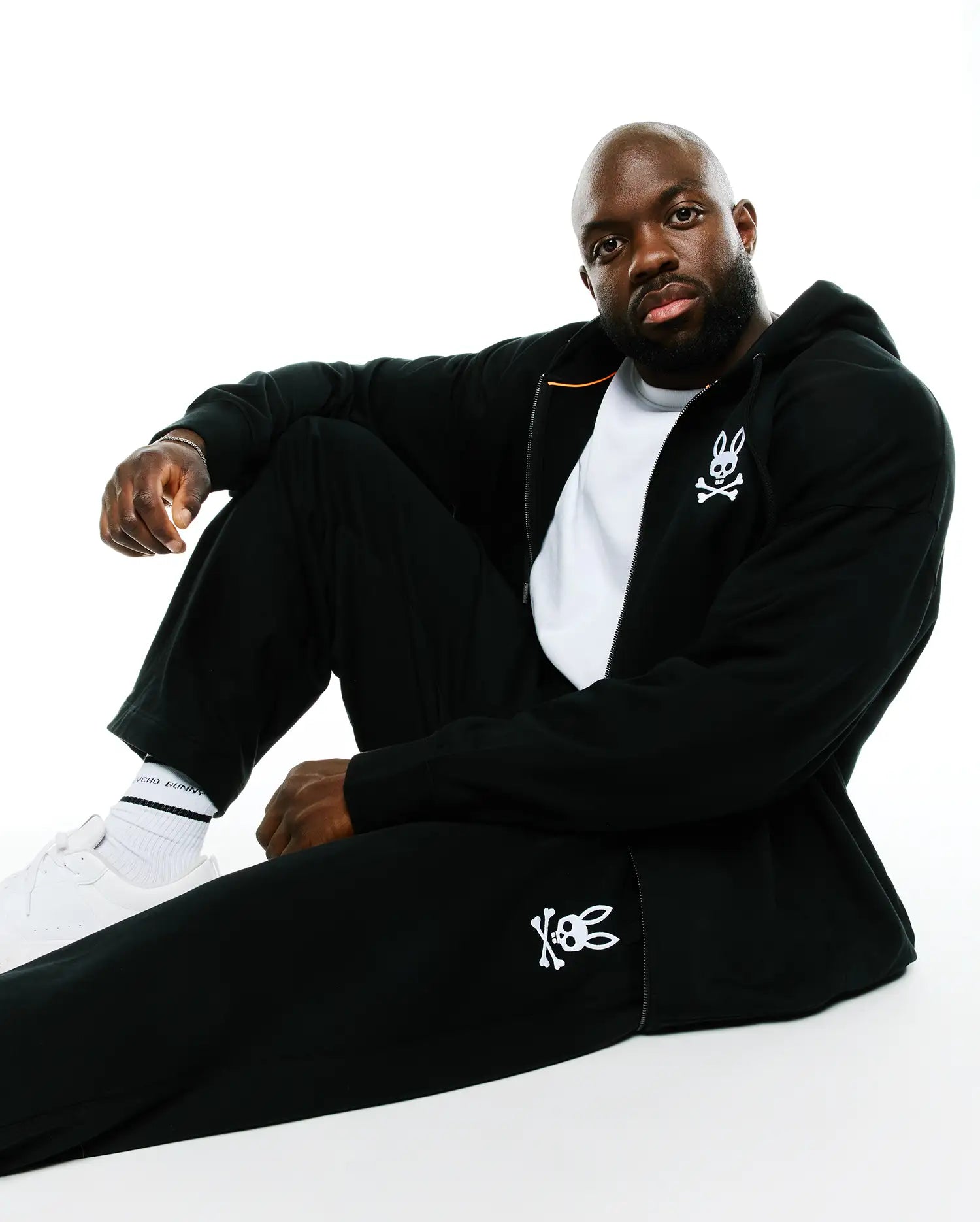 Psycho Bunny Big & Tall BIG & TALL HAIDEN FLEECE SWEATPANTS - BB0800009 pantaloni felpa neri taglie forti
