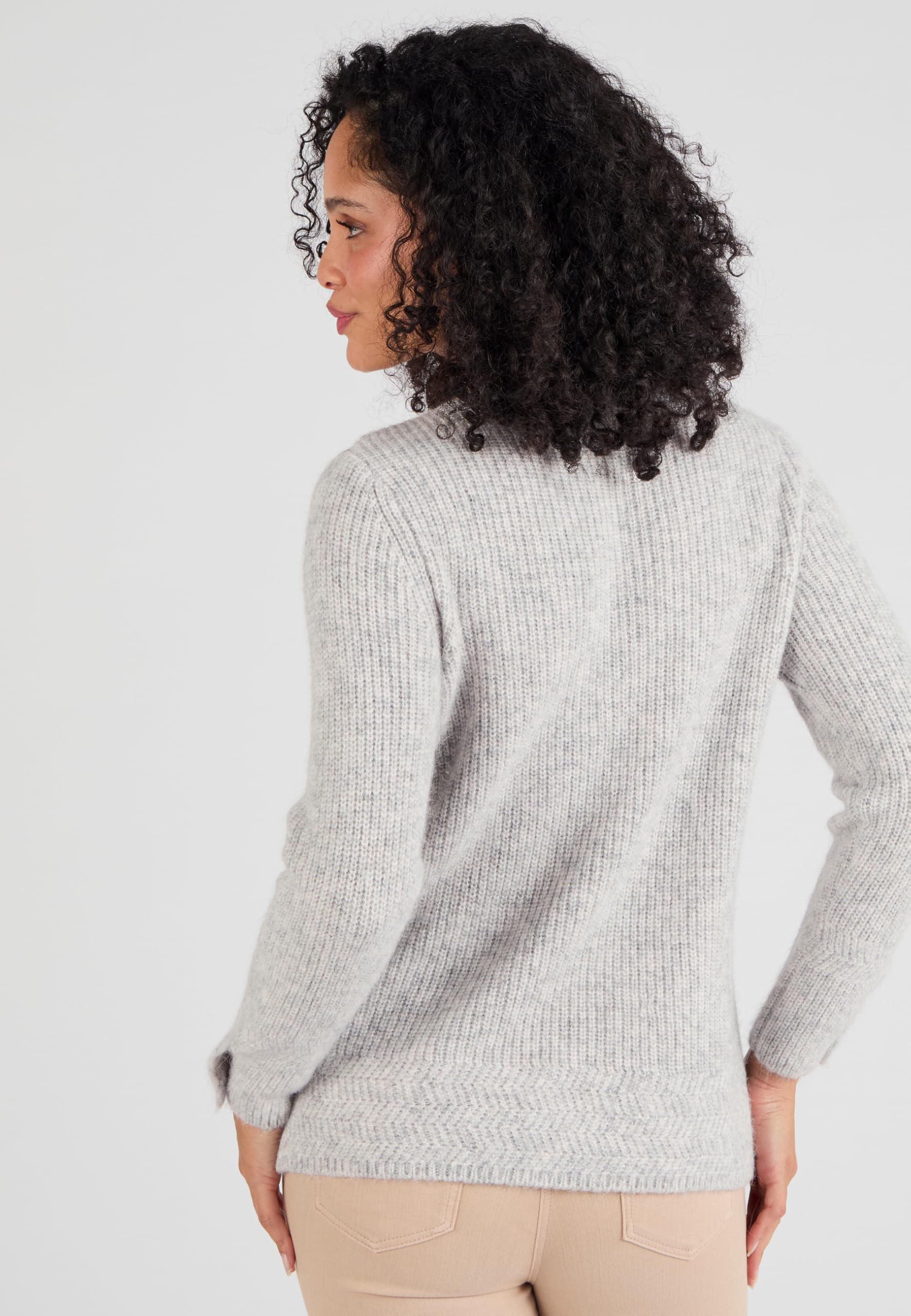Damart Prêt-à-porter maglione grigio etere 38-40 con alpaca