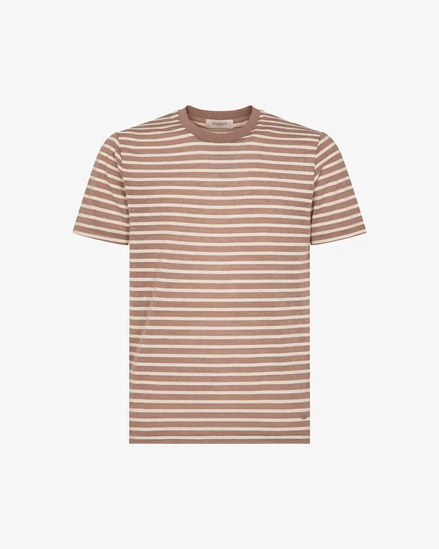 Markup Uomo Maglieria Girocollo misto lino rigato maglia uomo