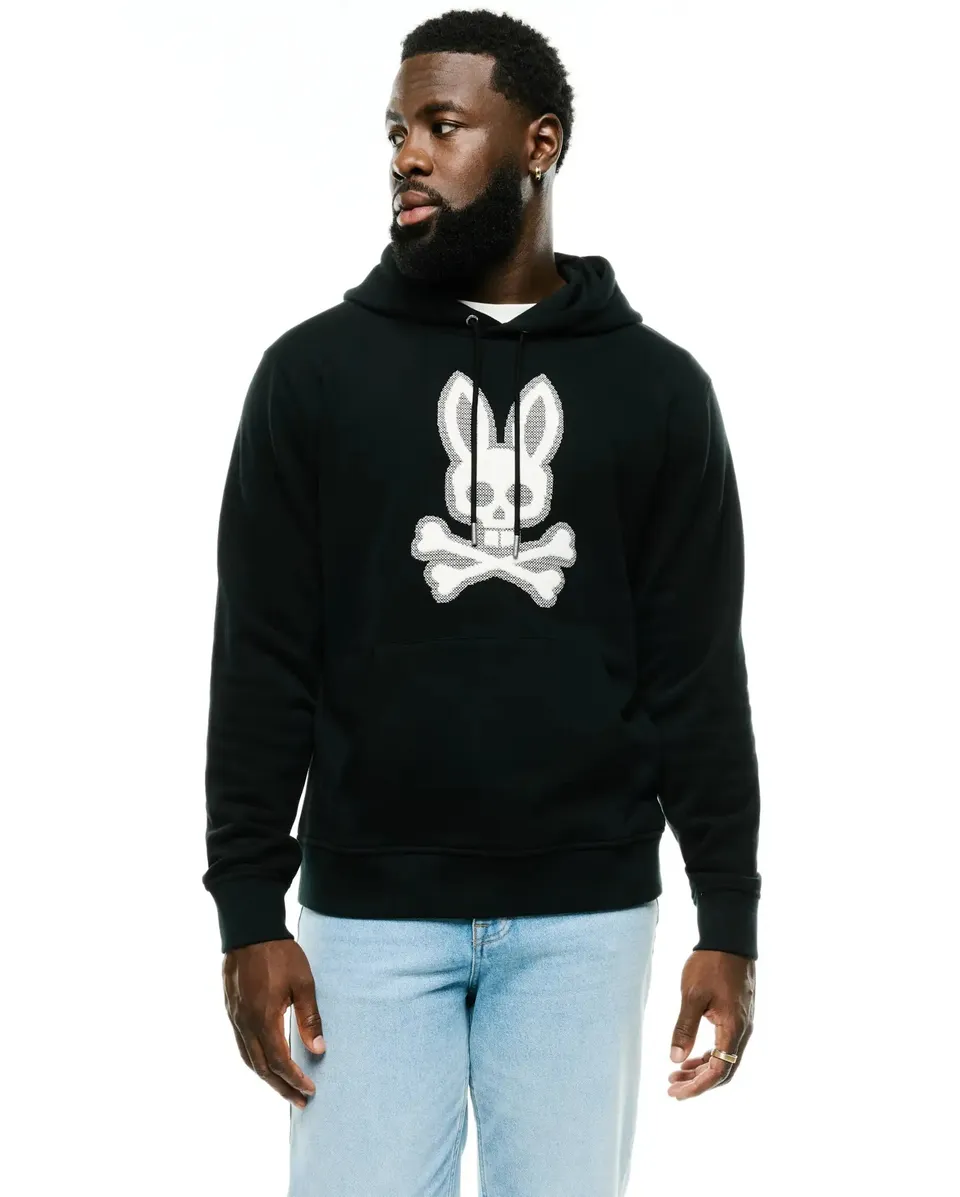 Psycho Bunny Samson felpa con cappuccio nera in cotone