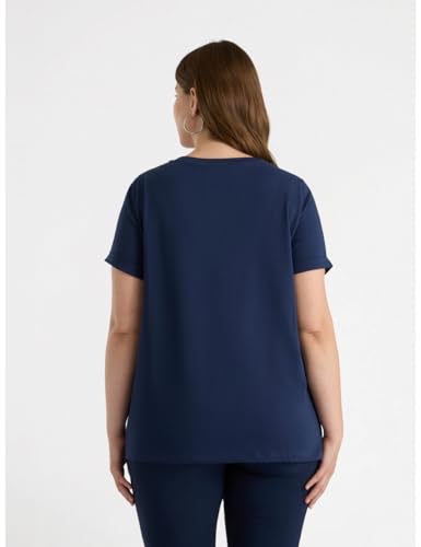 Fiorella Rubino Top e t-shirt T-Shirt con Inserto Stampato t-shirt M Plus jersey blu