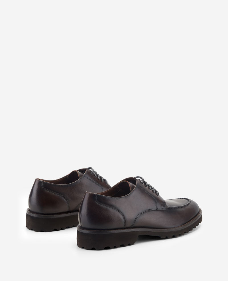 Kenneth Cole Reaction Shoes Rosco Lug Sole Lace Up Derby derby cognac in pelle