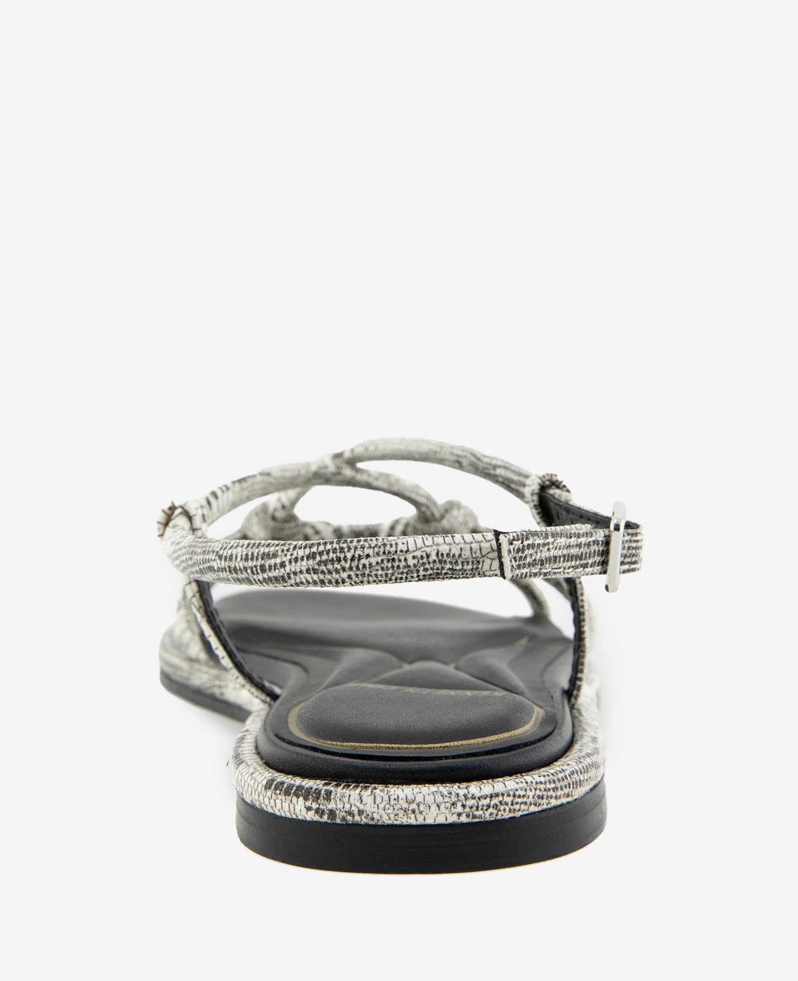 Kenneth Cole Reaction Shoes Paria Embossed Knot Detail Sandal bianco nero