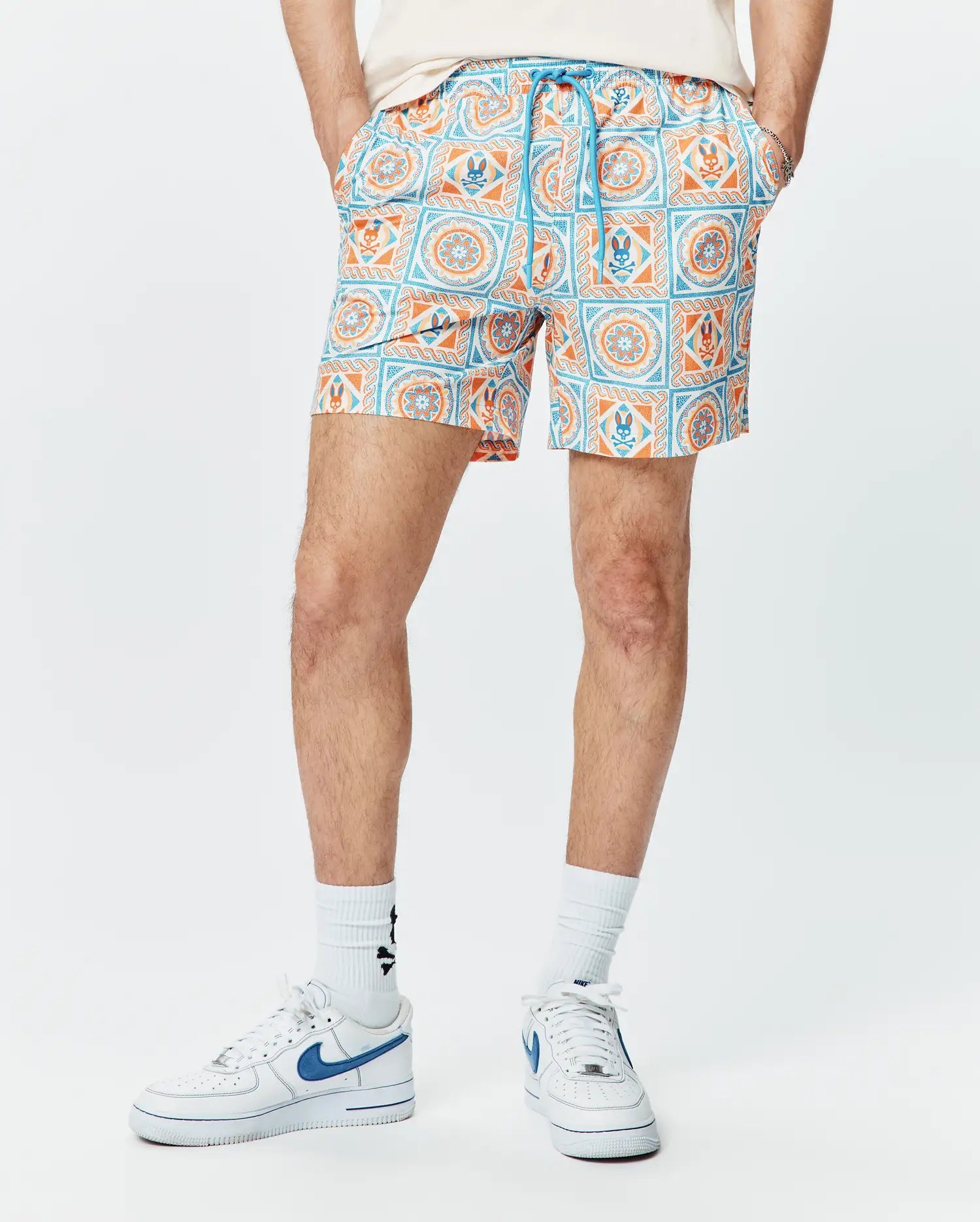 Psycho Bunny Frank Swim Trunk 6" costume blu XXS-XXXL con rete