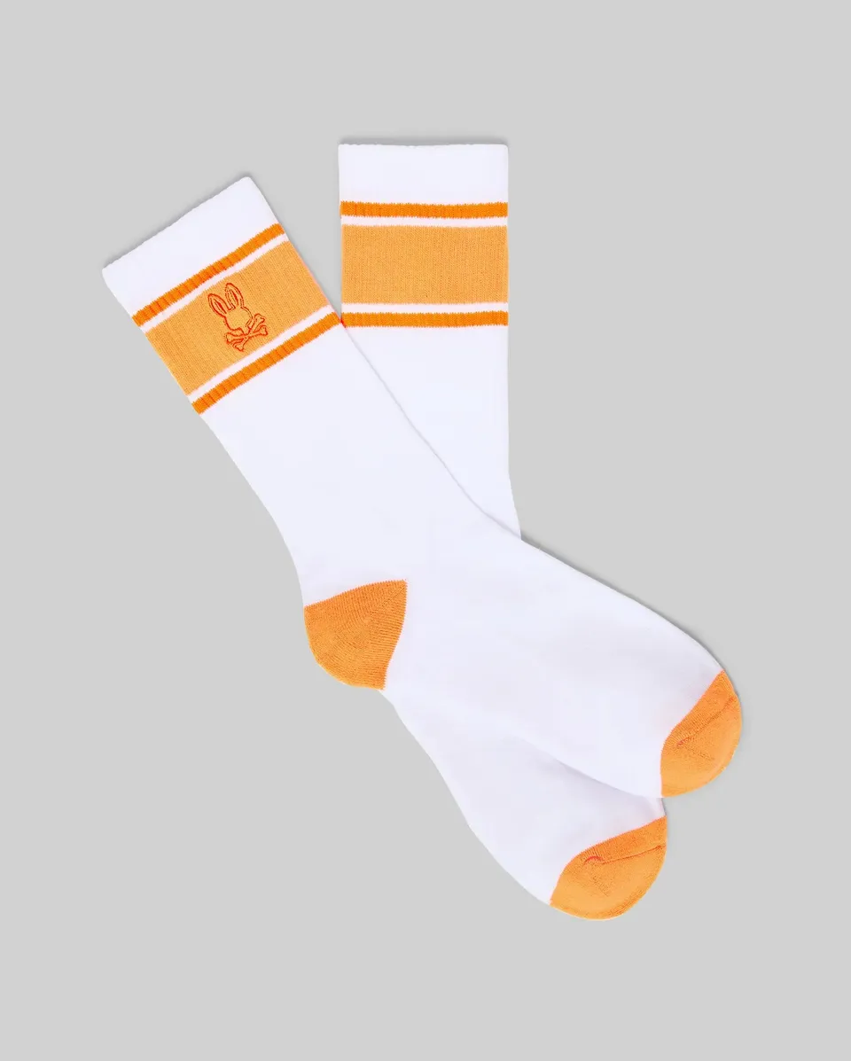Psycho Bunny Accessories Striped Sport Sock calze Papaya O/S in cotone