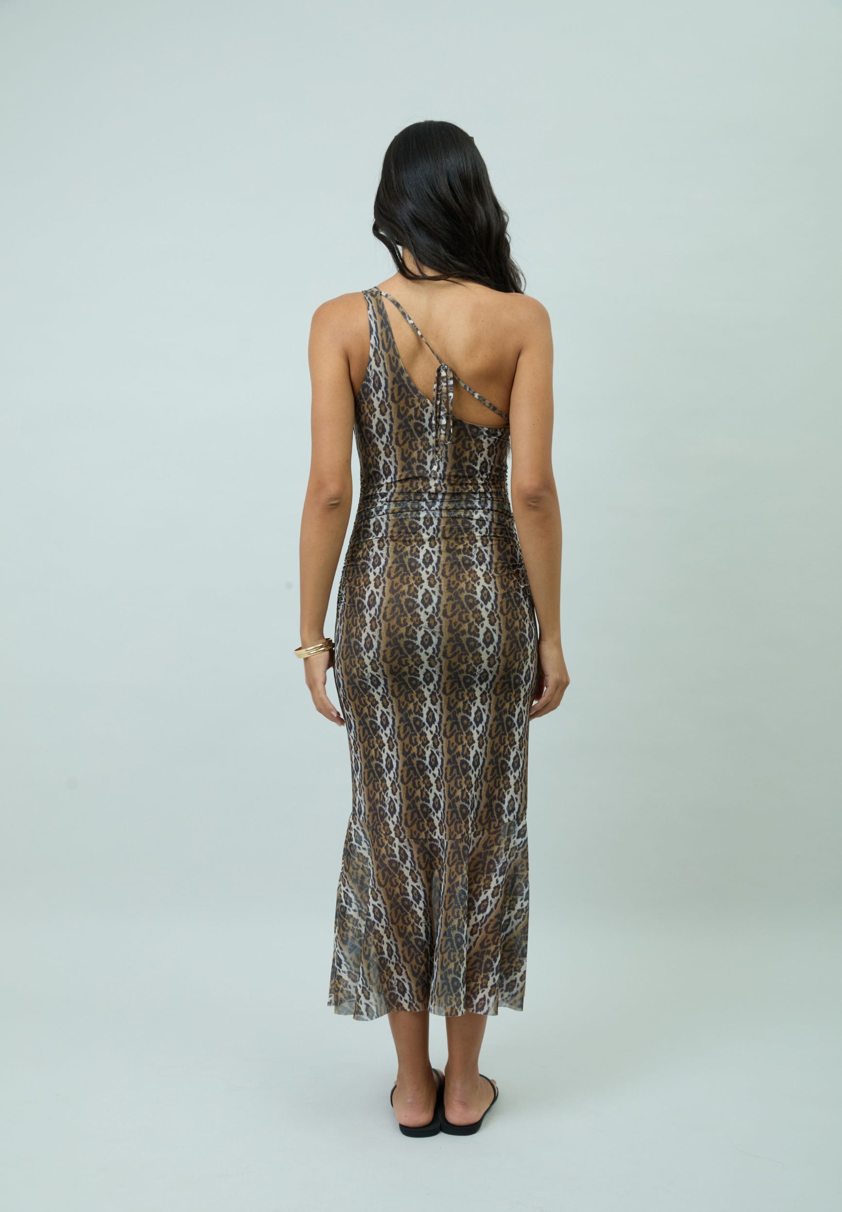 House Of Sunny Women's Dresses Leopard Asymmetric Dress vestito midi leopardato taglie UK 6-18