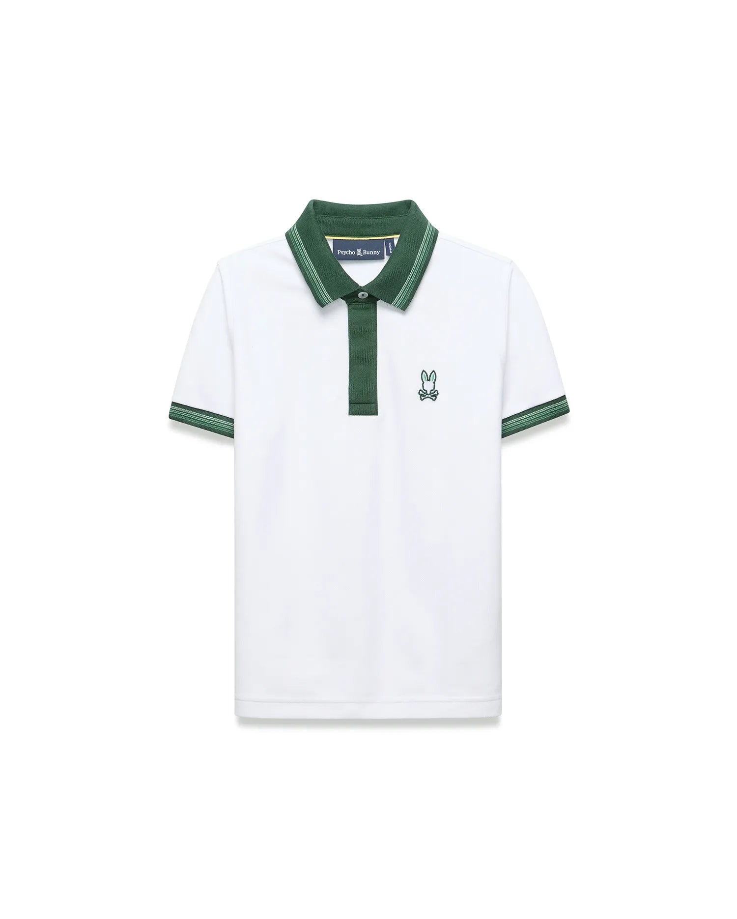 Psycho Bunny Kids Polo Shirts Jaydon polo piqué bianca Pima