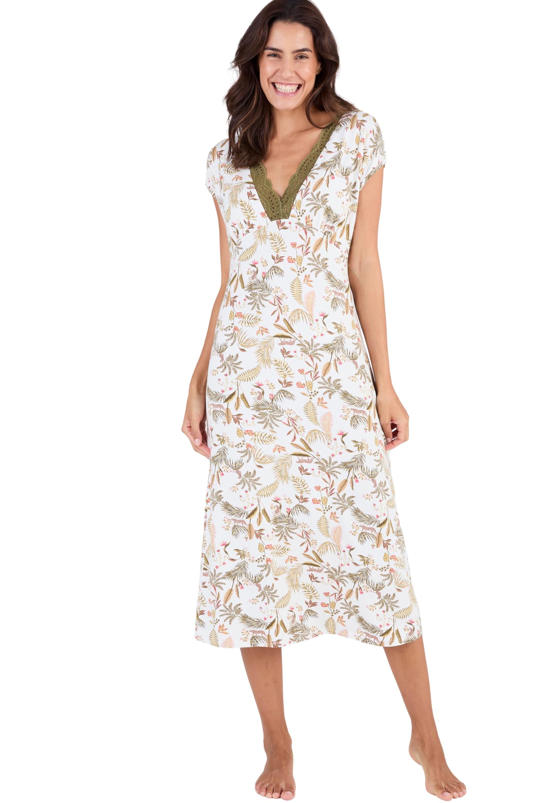 Damart Homewear Camicia Da Notte Collo Pizzo camicia da notte