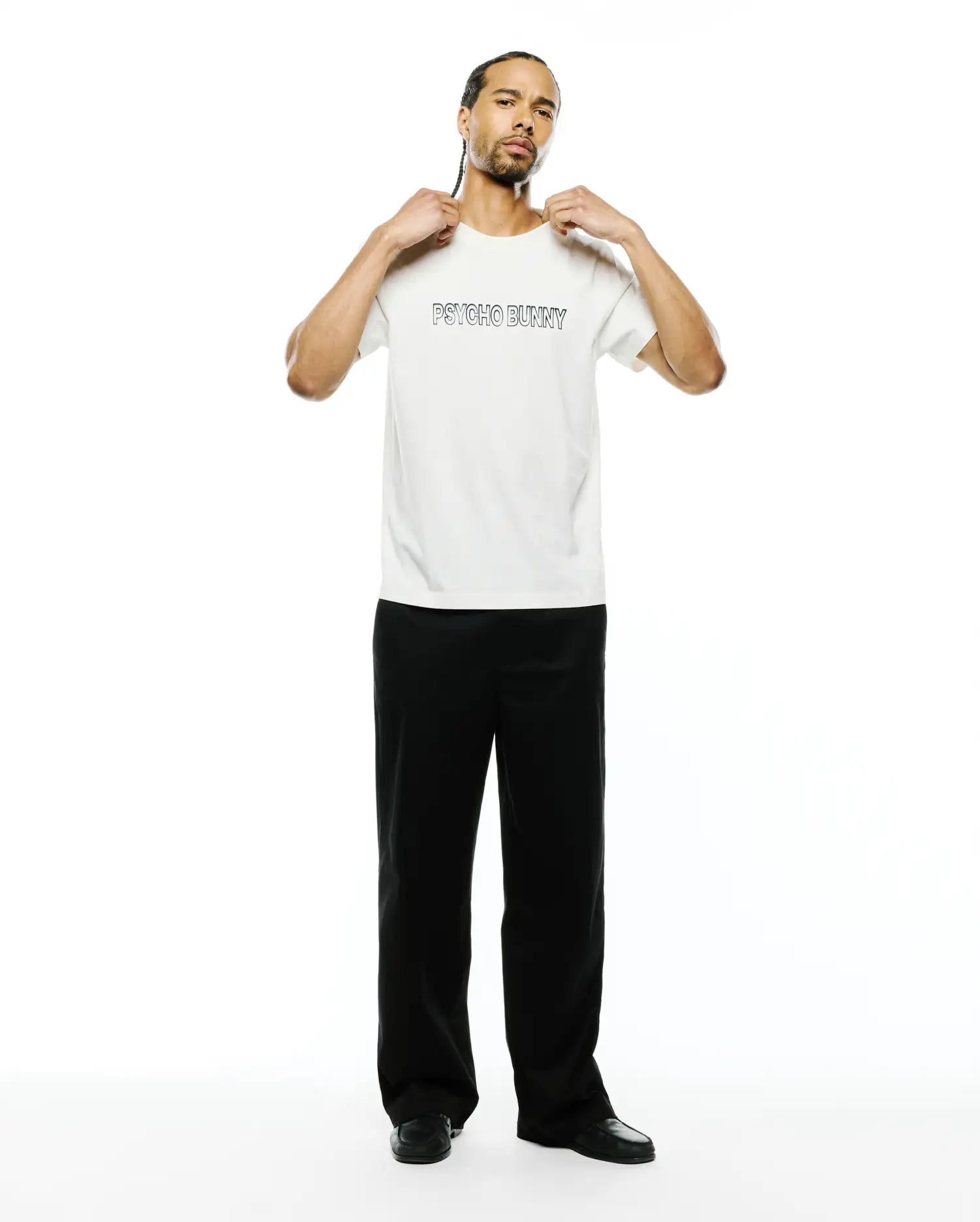 Psycho Bunny Men's Tees Men's Joji Wordmark Graphic Tee maglietta ecru