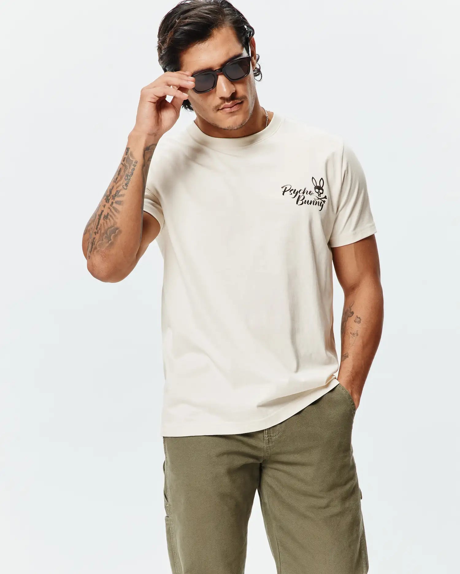 Psycho Bunny Men's Tees Colin Back Graphic Tee t-shirt bianca