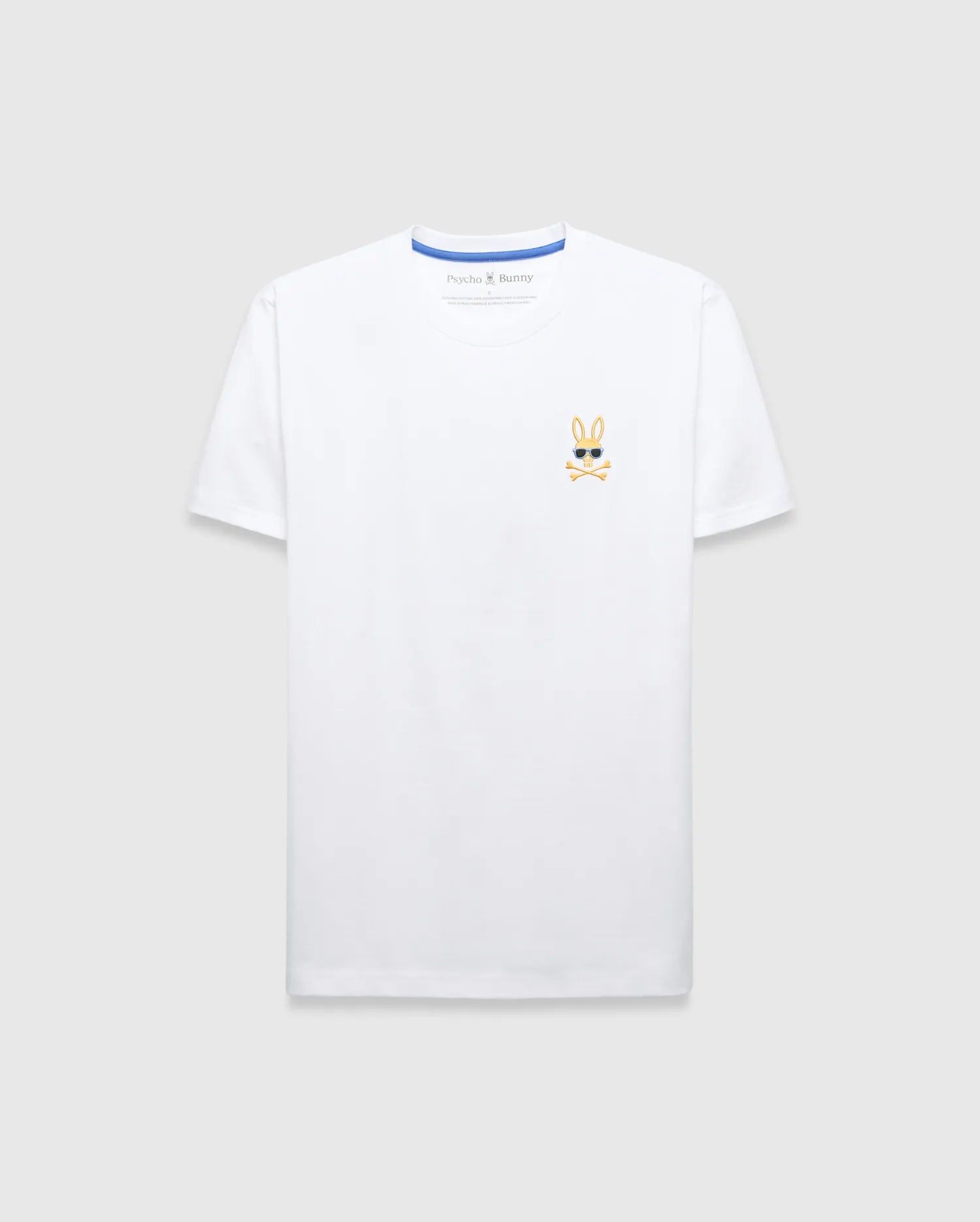 Psycho Bunny Men's Tees Sunny Chest Graphic Tee MT0200278 T-shirt bianca ricamata