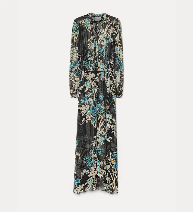 Forte abiti le bambou secret crepon midi dress abito midi ossidiana fantasia
