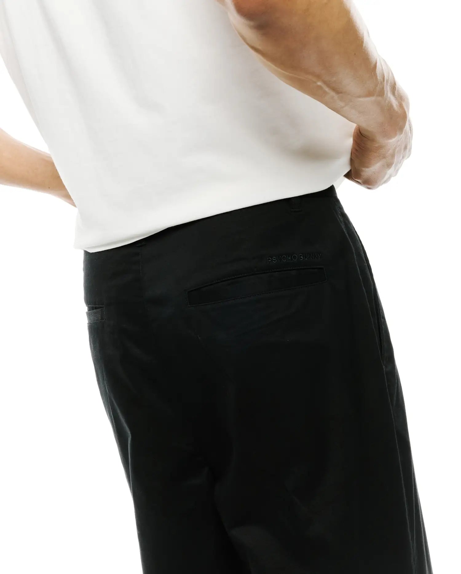 Psycho Bunny Men's Pants MEN'S AIDAN CHINO PANTS MB0600032 pantaloni chino neri in cotone stretch
