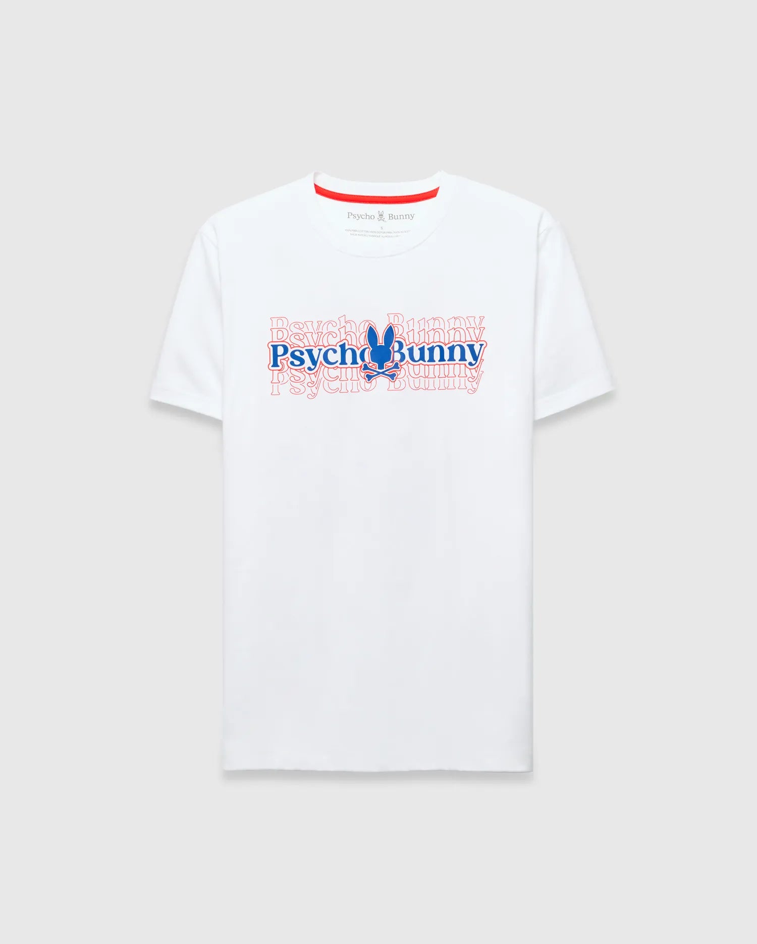 Psycho Bunny Men's Tees John Back Graphic T-shirt bianca cotone Pima