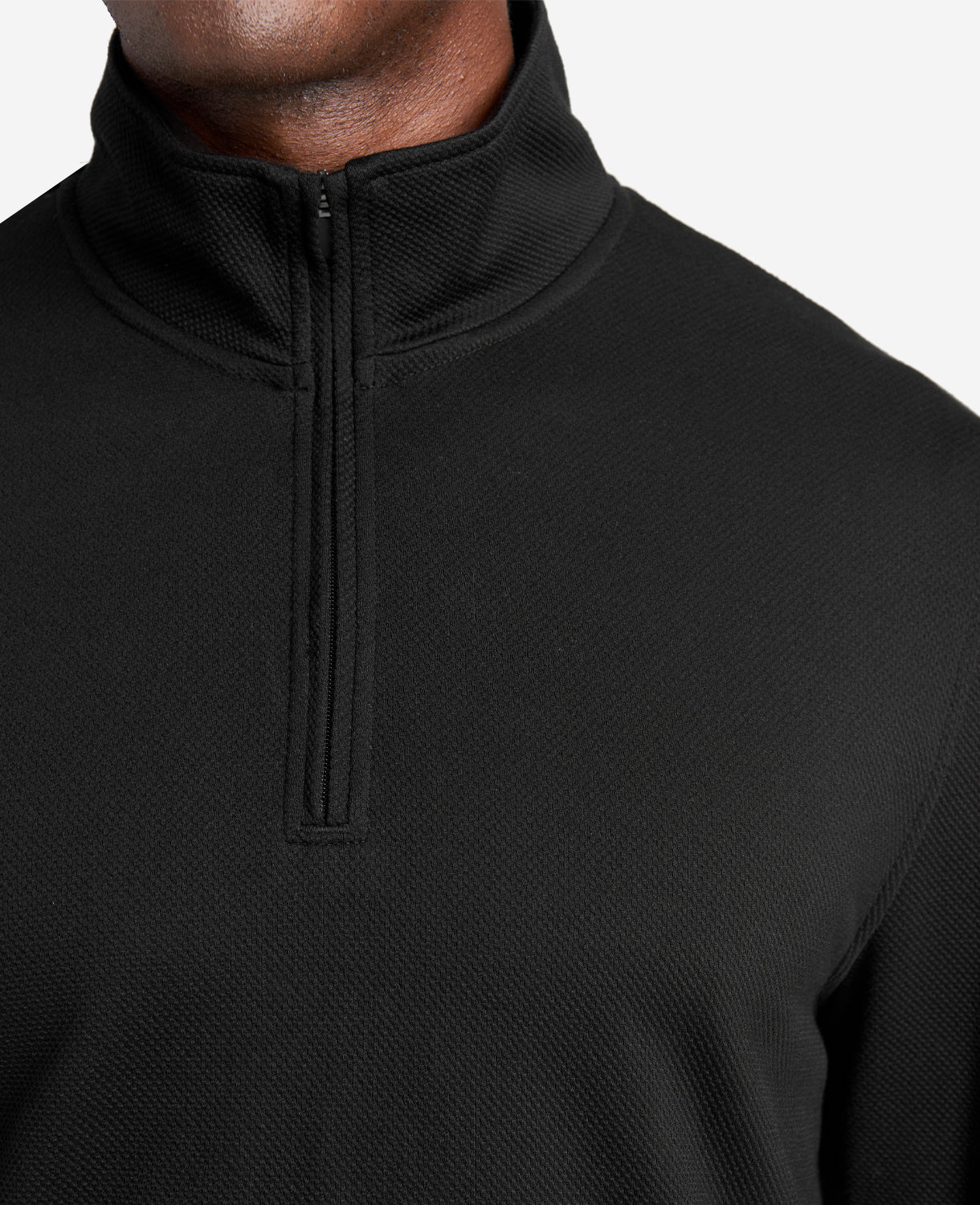 Kenneth Cole Sport Quarter-Zip Knit Pullover maglia nera uomo in tessuto traspirante