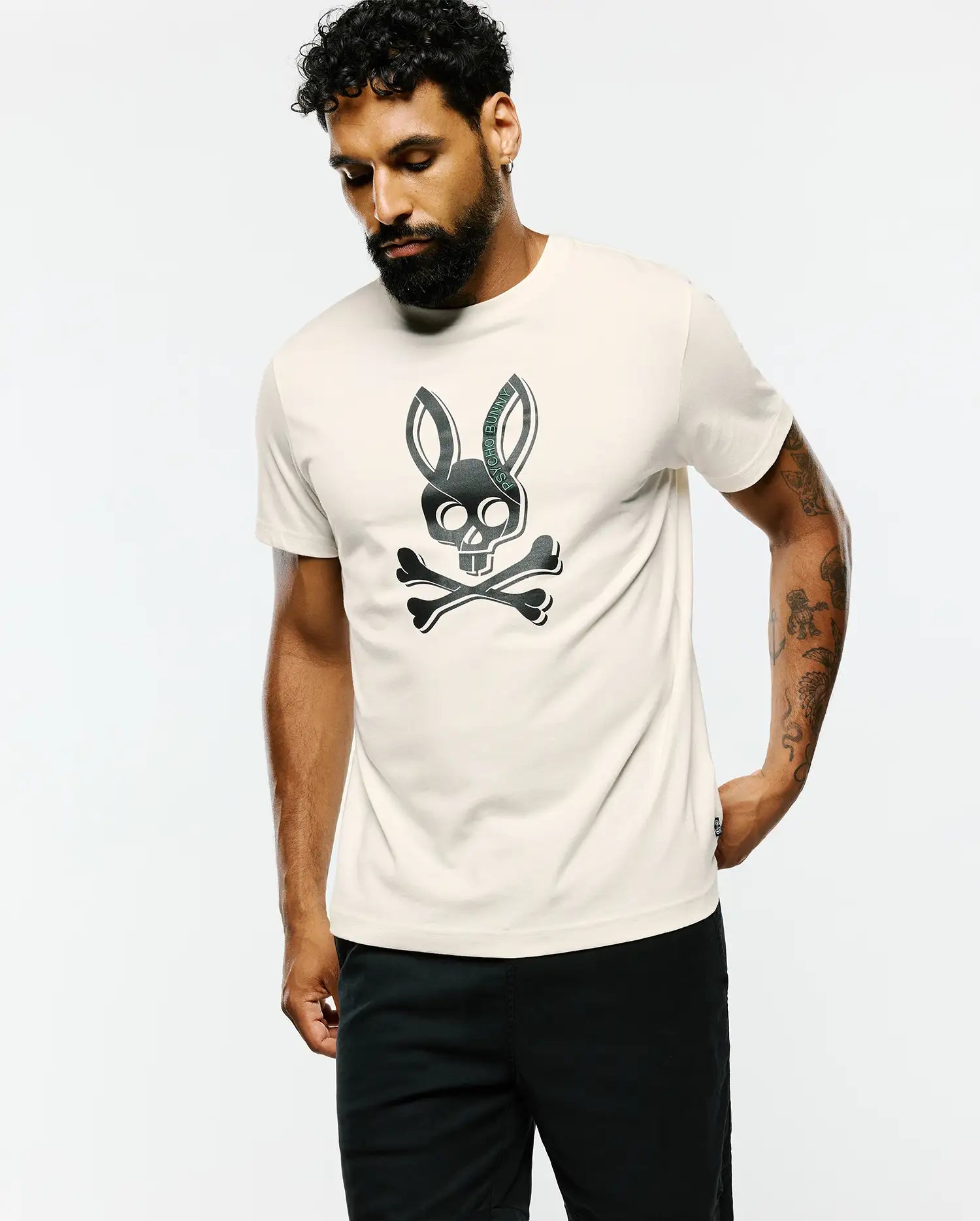 Psycho Bunny Men's Tees Serge Graphic Tee t-shirt 250 Pristine in cotone Pima