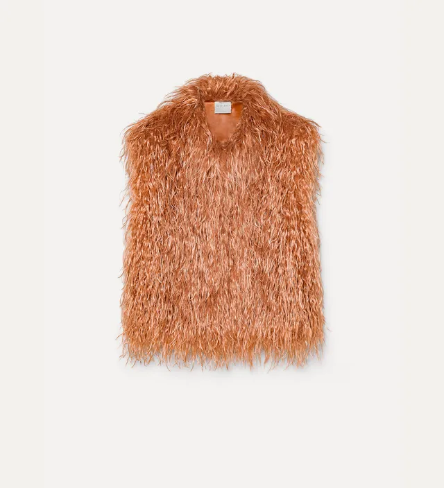 Forte giacche gilet in ecopelliccia mongola The colore The