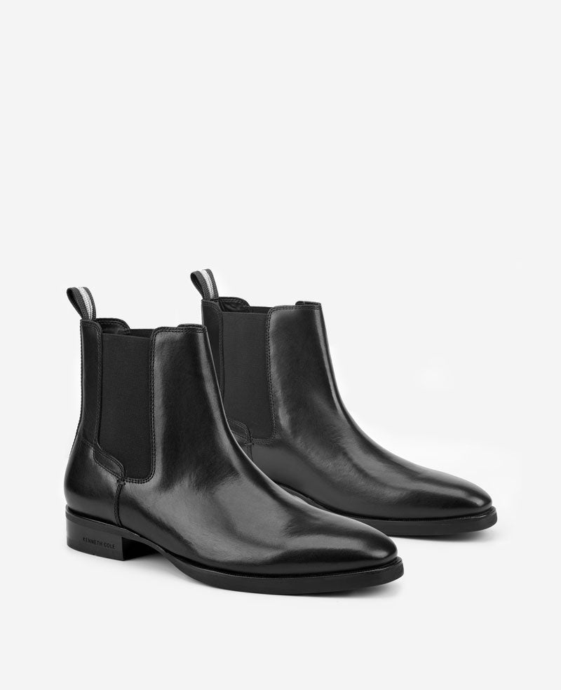 Kenneth Cole Reaction Shoes Raymond Leather stivaletti neri in pelle