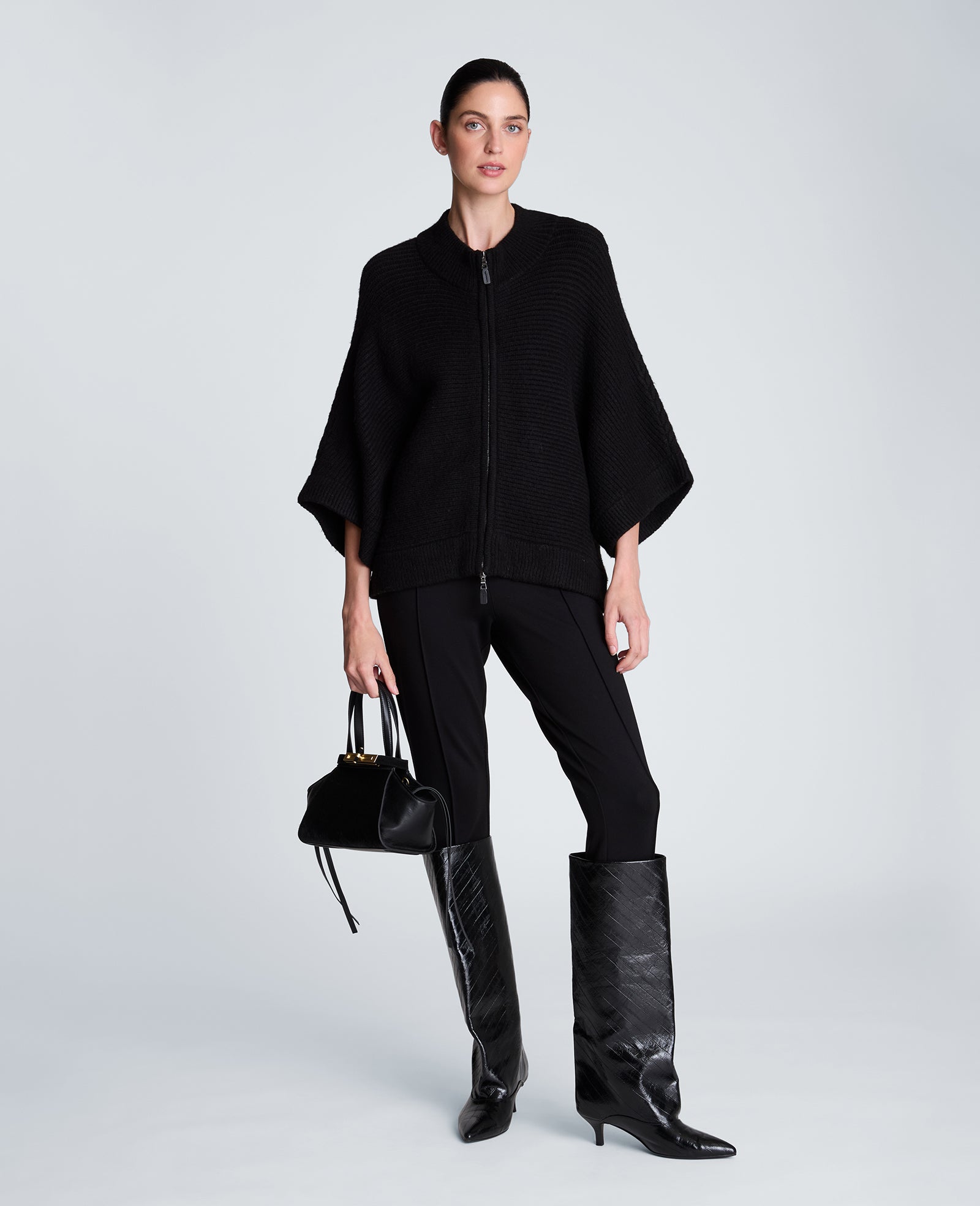 Kenneth Cole Reaction Bags Crosby Small Satchel borsa nera in pelle