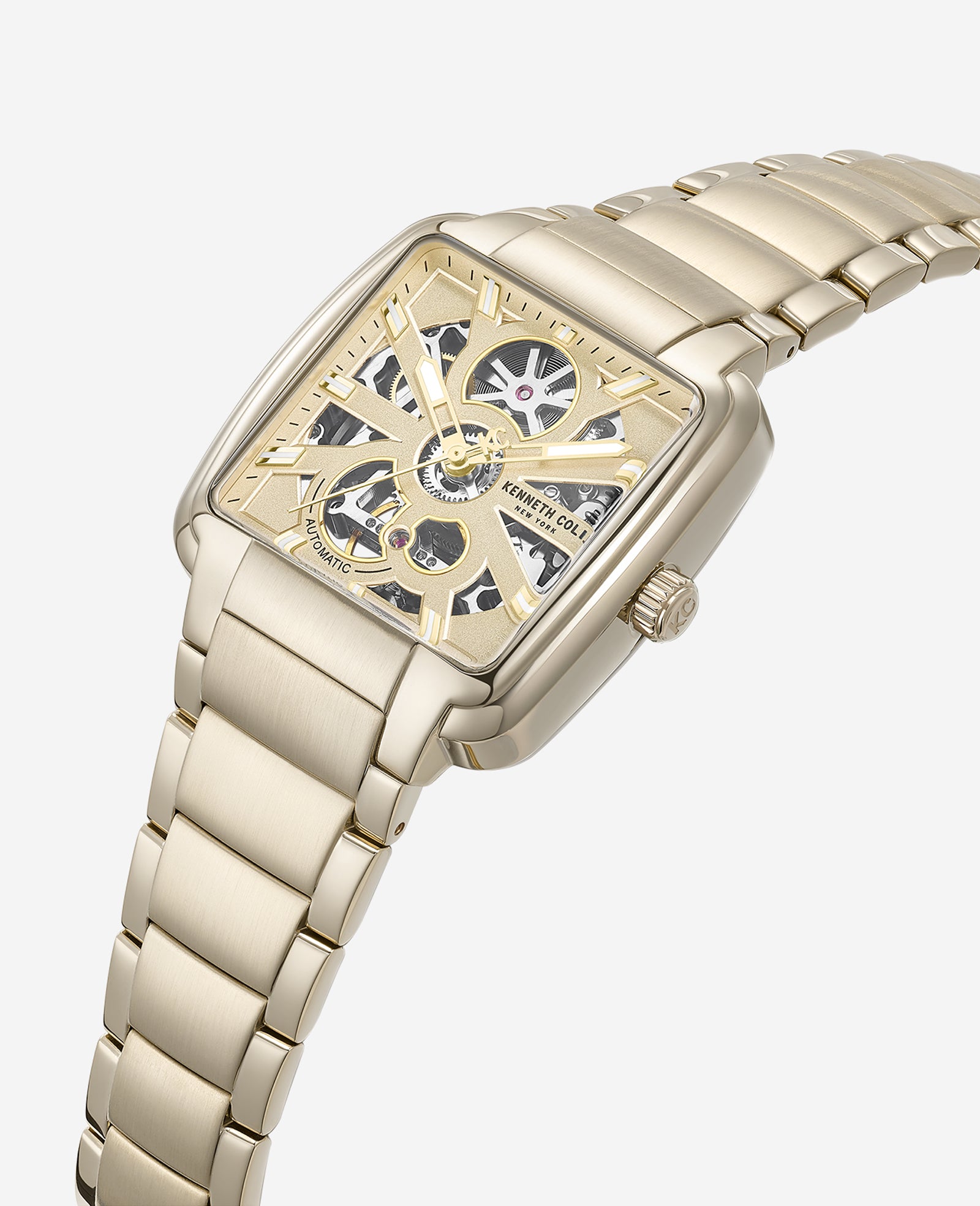 Kenneth Cole Reaction Watches Skeleton Automatic Bracelet Watch orologio dorato automatico
