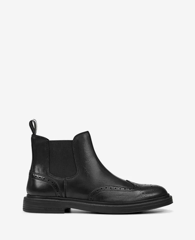 Kenneth Cole Reaction Shoes Frank Double Gore Wingtip Chelsea Boot stivaletto nero pelle