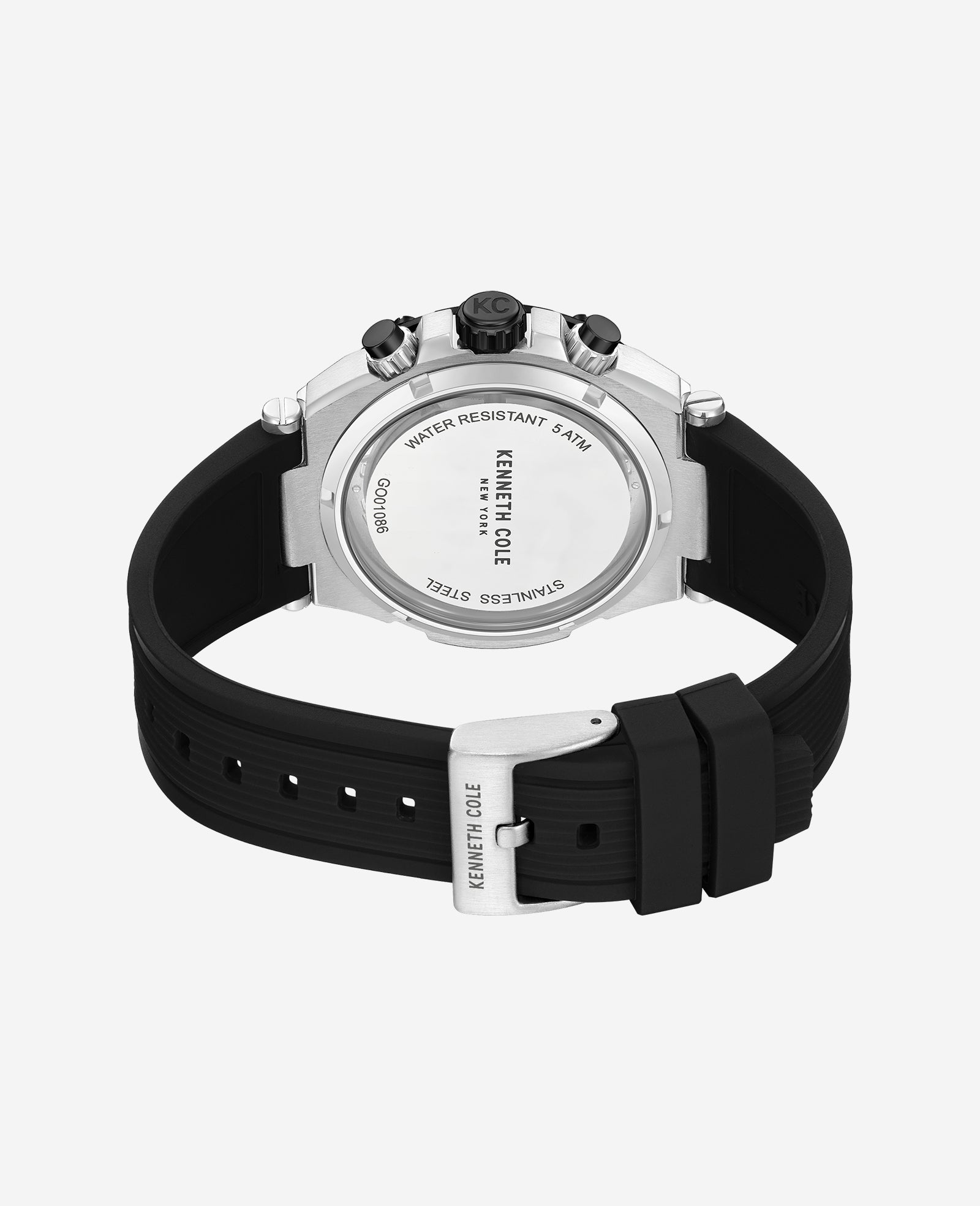 Kenneth Cole Reaction Watches Chronograph Sport Silicone Strap Watch orologio cronografo uomo nero