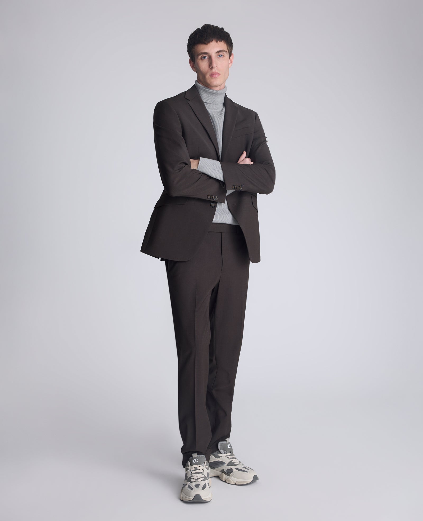 Kenneth Cole Reaction Clothing Ready Flex Slim Fit Nested Suit completo uomo marrone slim fit