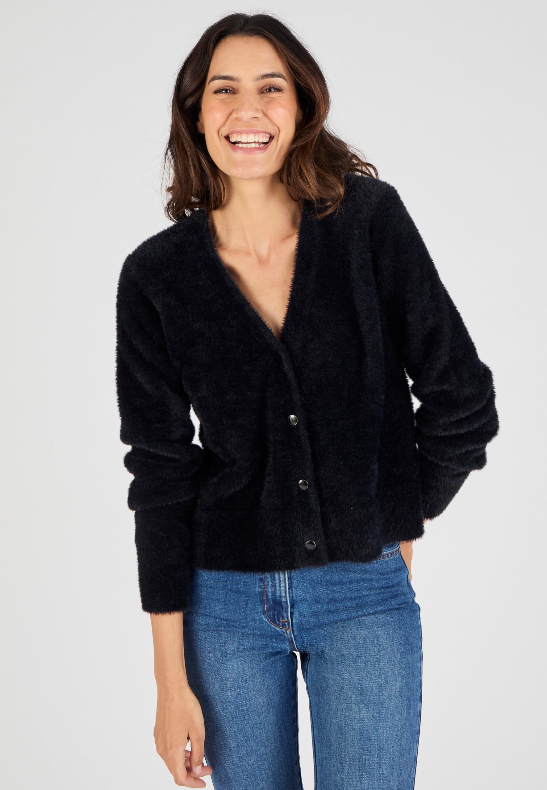 Damart Prêt-à-porter Gilet in maglia pelosa 38-44 con scollo a V
