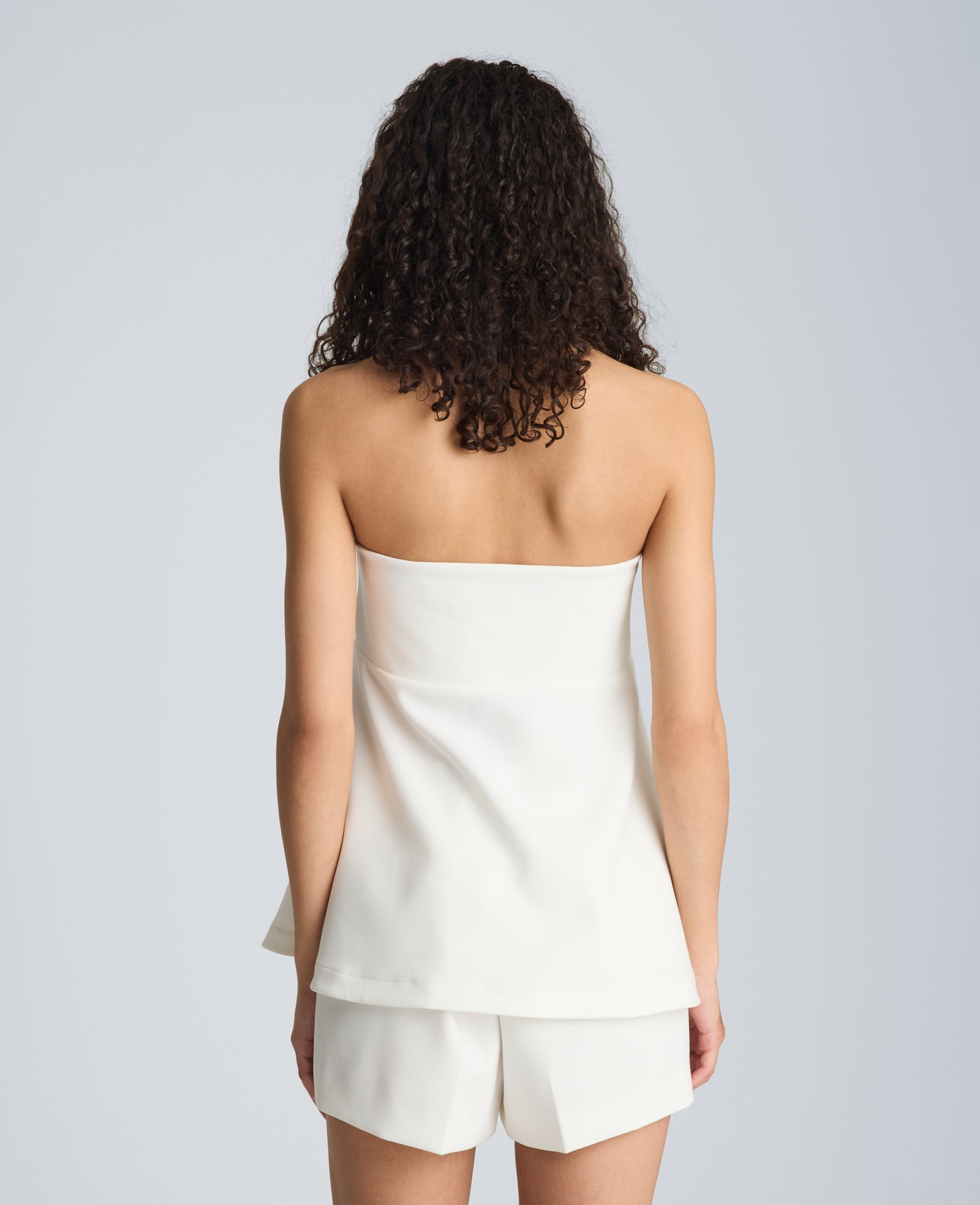 Kenneth Cole Reaction Clothing Peplum Strapless Top top bianco