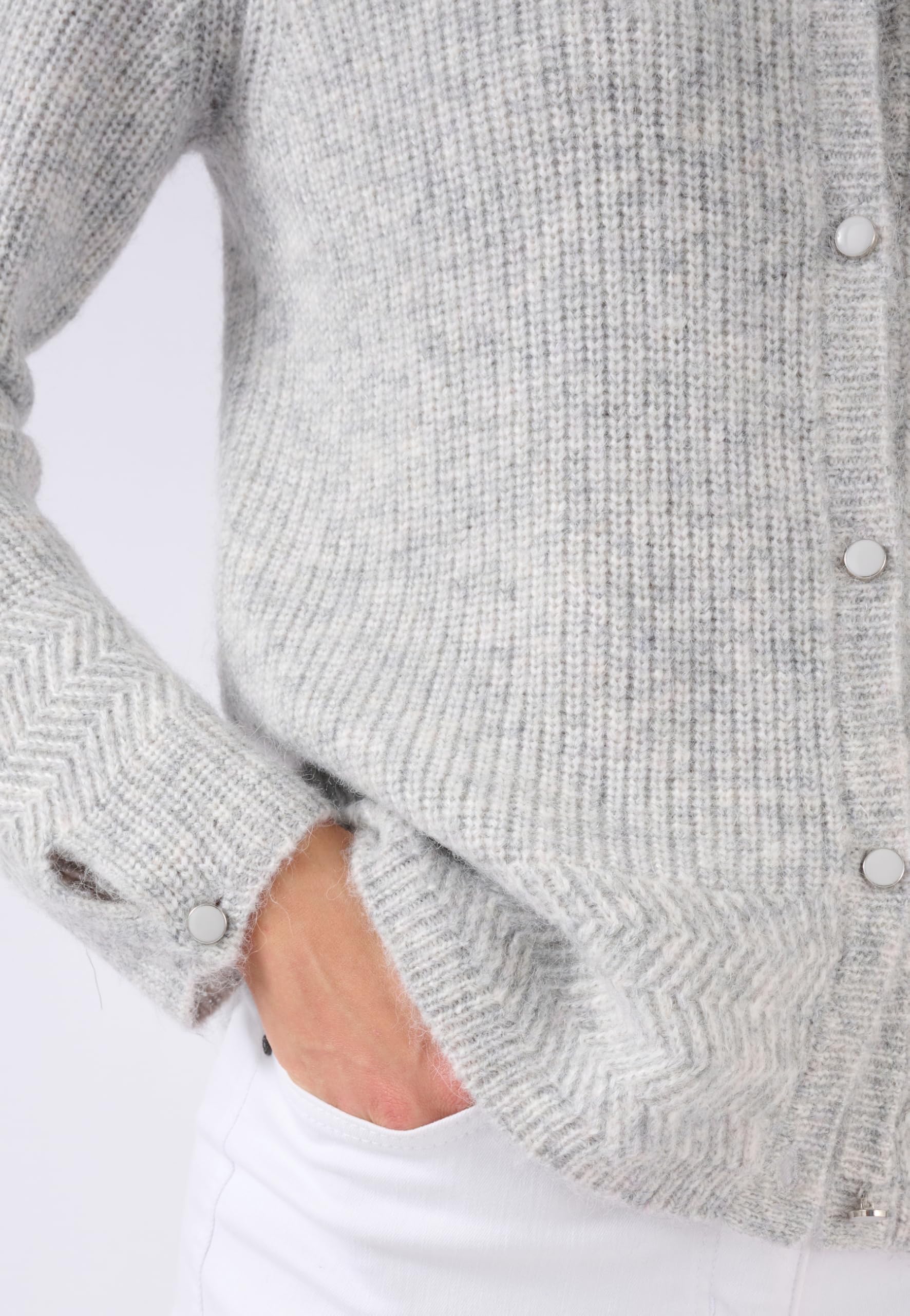 Damart Prêt-à-porter Cardigan da donna grigio etere