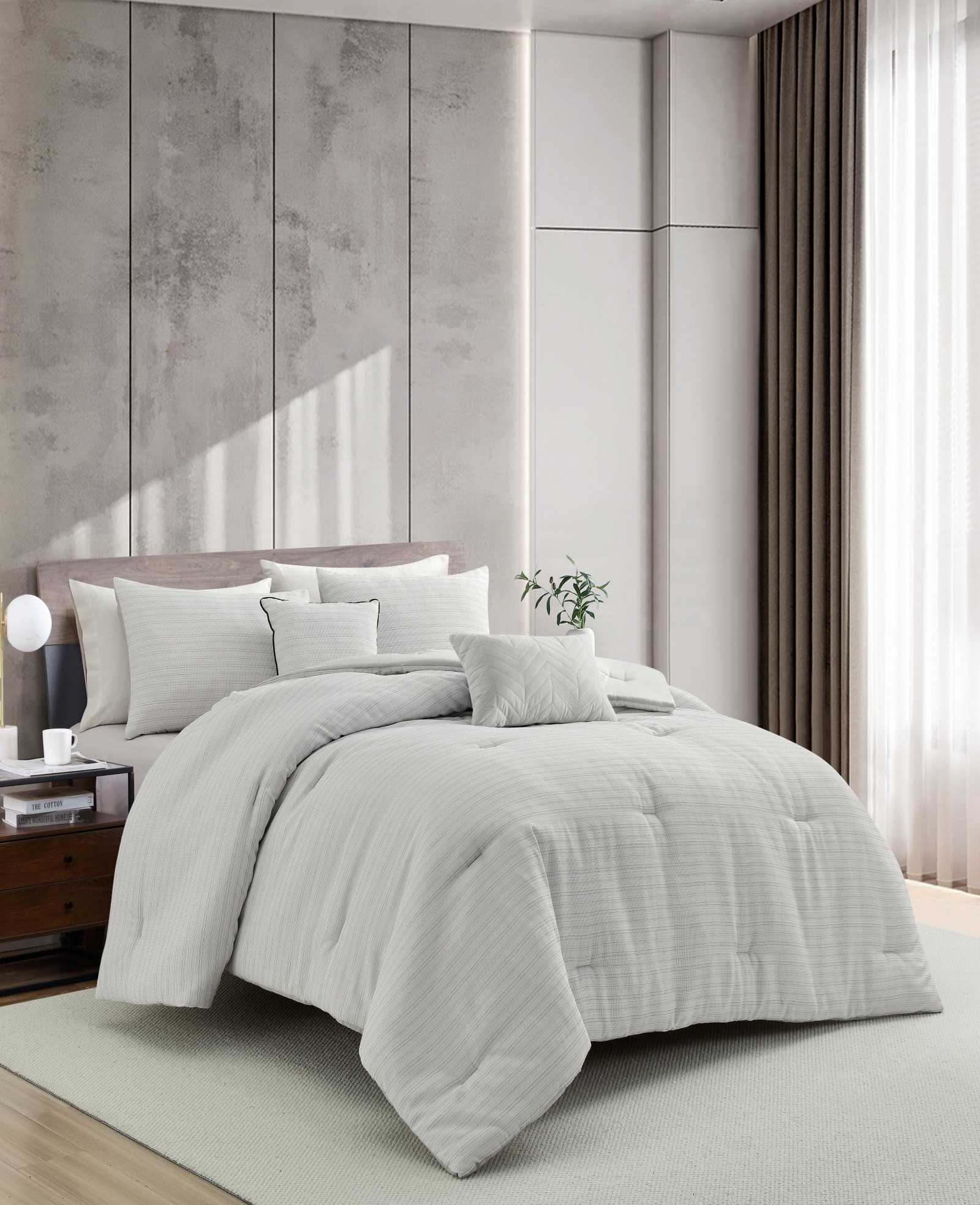 Kenneth Cole Reaction Home & Bedding Space Dye Grid comforter grigio Twin leggero