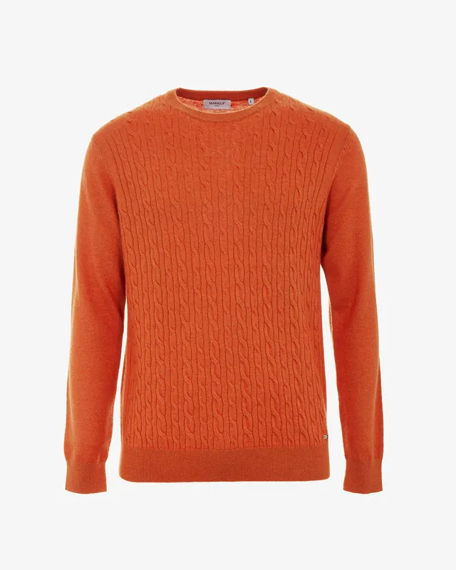Markup Uomo Maglieria Girocollo trecce lana cashmere maglione