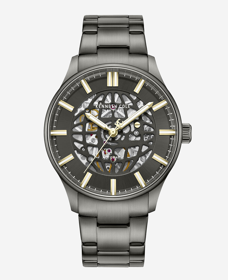 Kenneth Cole Reaction Watches Skeleton Automatic Gun Metal orologio automatico