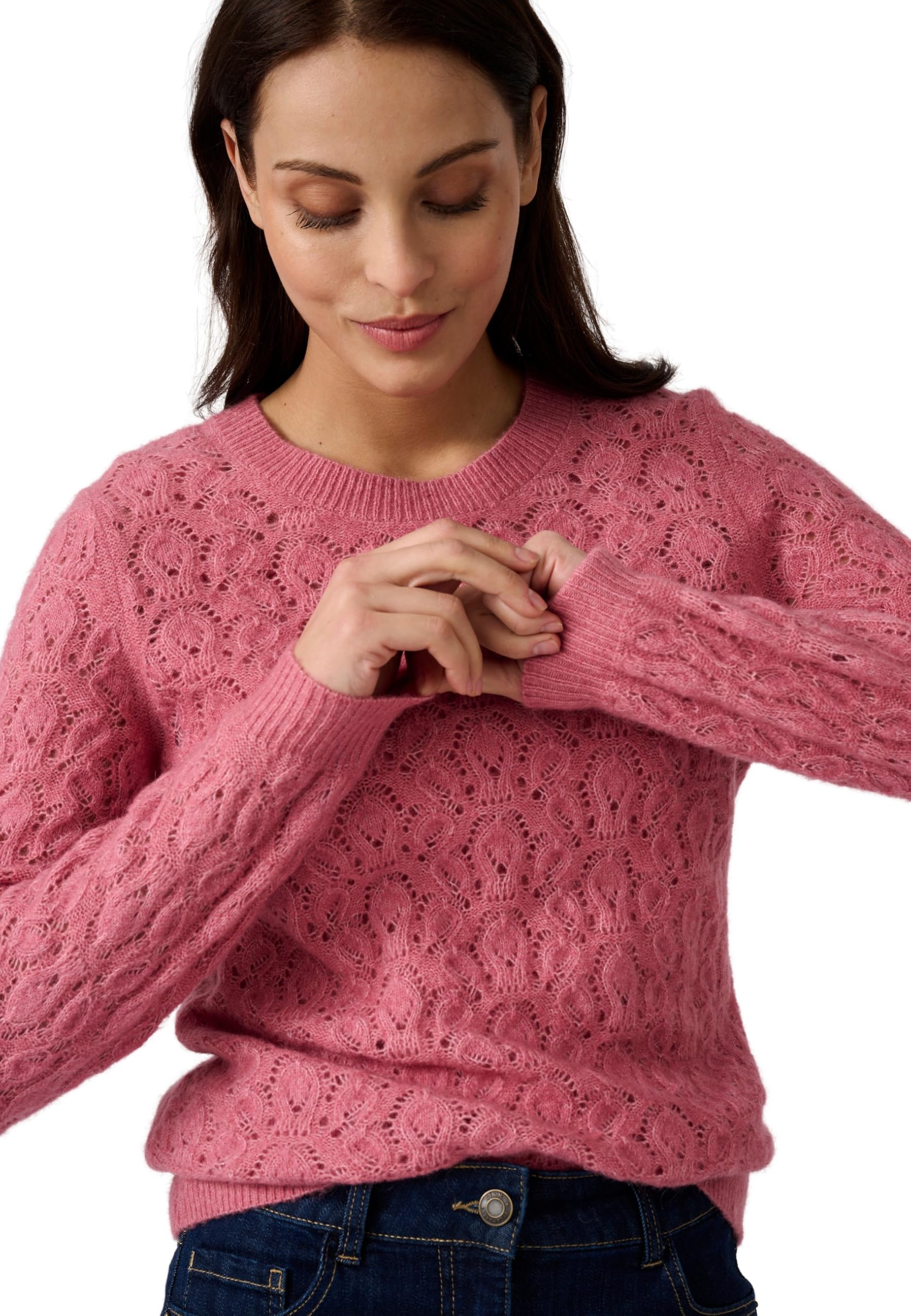 Damart Prêt-à-porter maglione donna rosa antico taglia 38-40 lana alpaca