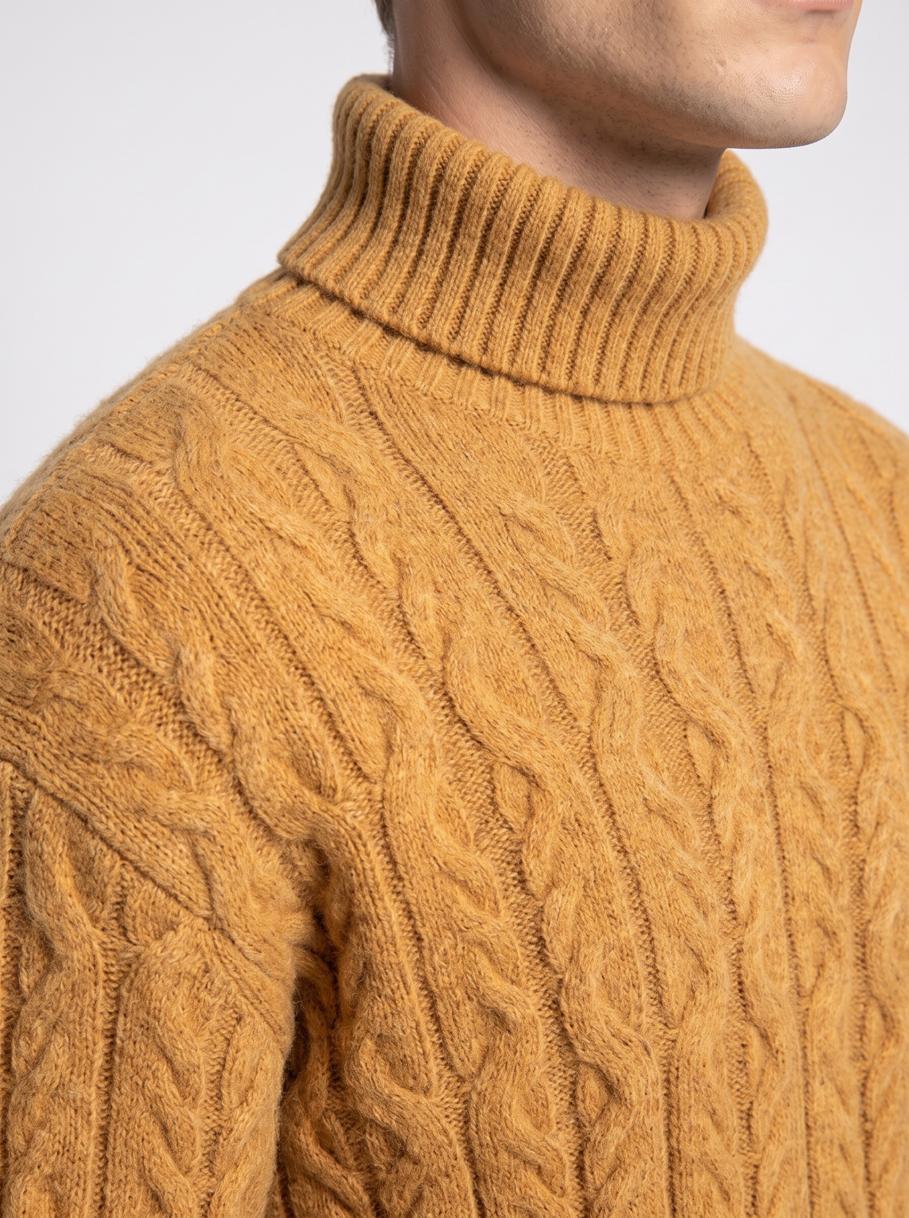 Markup Uomo Maglieria Dolcevita Cardato Trecce maglione
