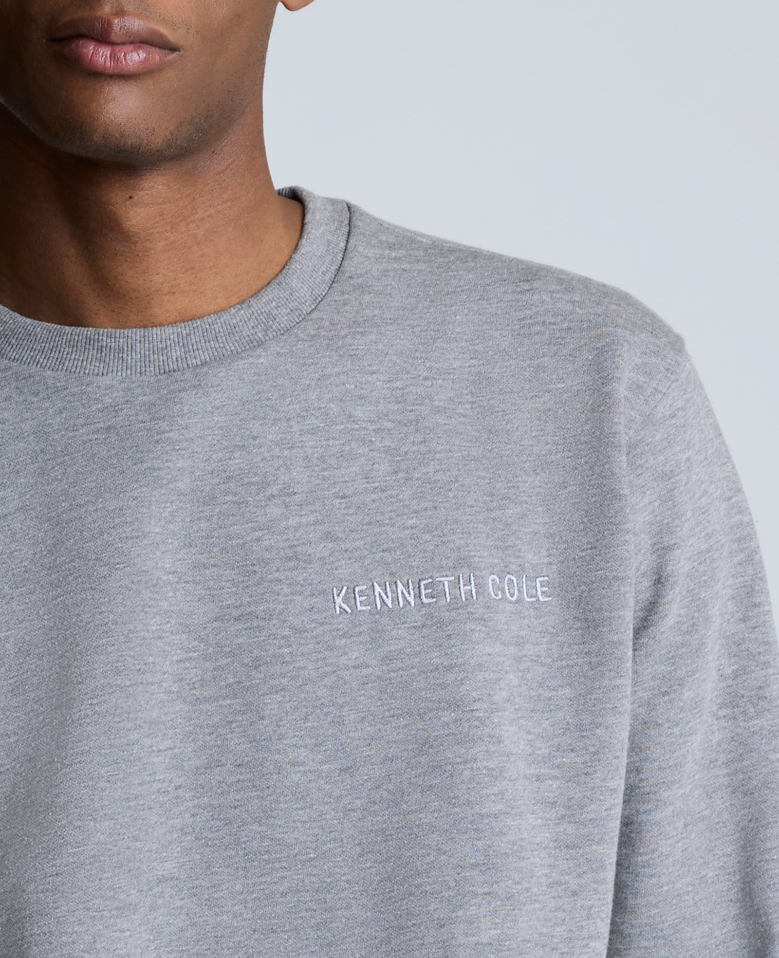 Kenneth Cole Reaction Clothing Kenneth Cole Embroidered Logo Sweatshirt felpa grigia