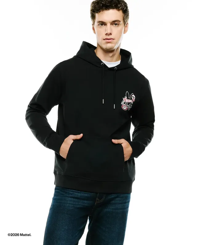 Psycho Bunny Men's Sweatshirts & Hoodies Hot Wheels Men's Pullover Hoodie felpa nera