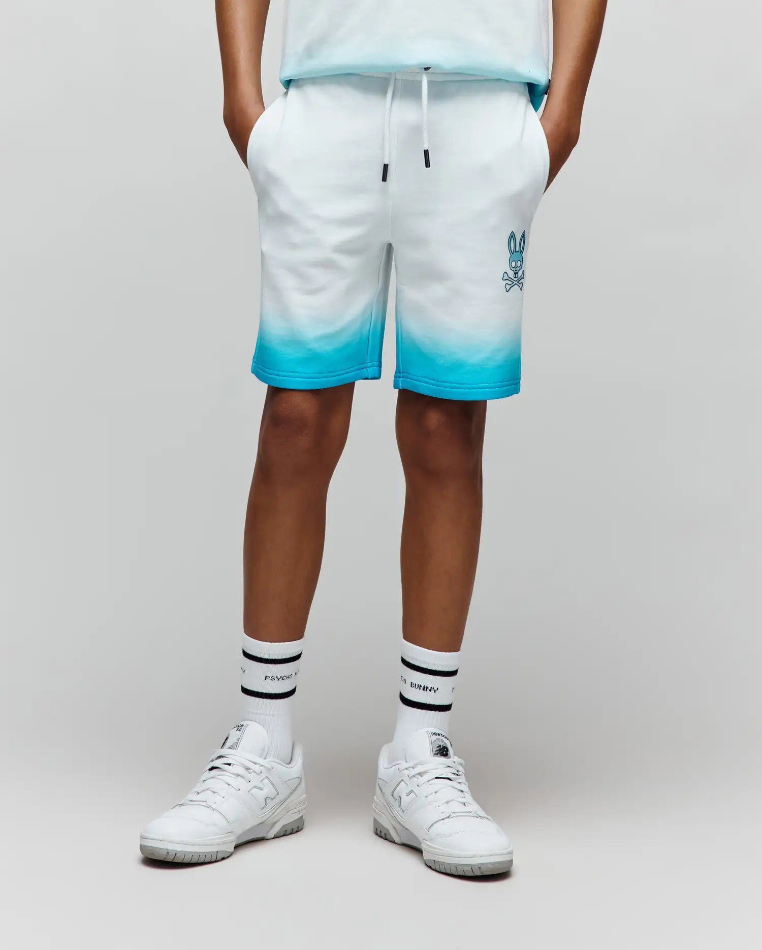 Psycho Bunny Kids Bottoms Dax Sweatshort KB0900026 shorts bianchi in cotone
