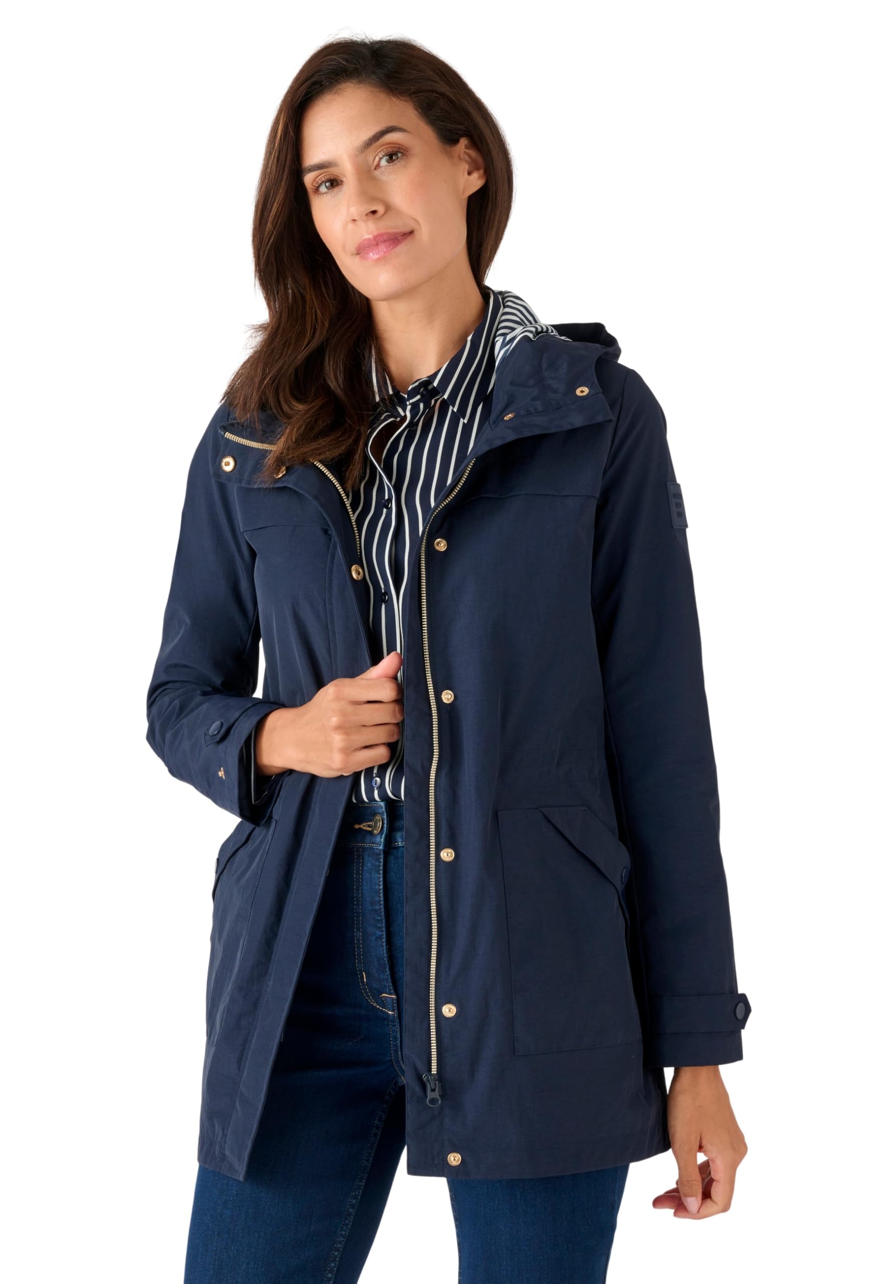 Damart Prêt-à-porter Parka Leggero Fantasia a righe parka blu marino 38-40 idrorepellente