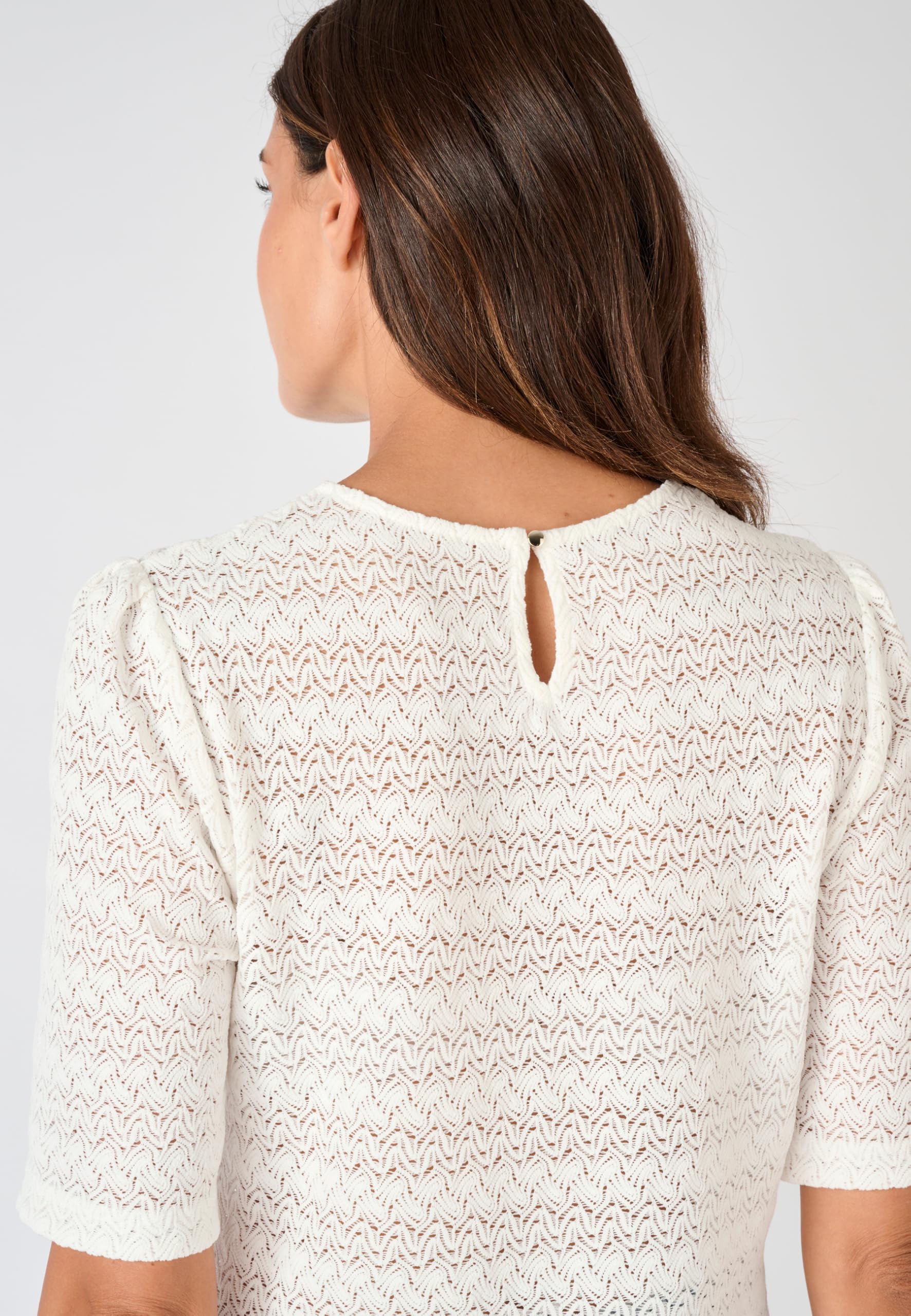Damart Prêt-à-porter Maglia Jacquard Rilegata Donna maniche corte
