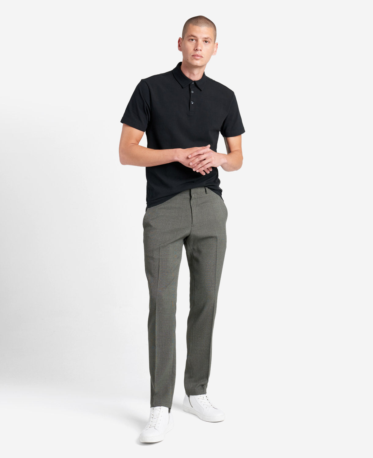 Kenneth Cole Reaction Slim-Fit Tic Weave Dress Pant pantaloni grigi