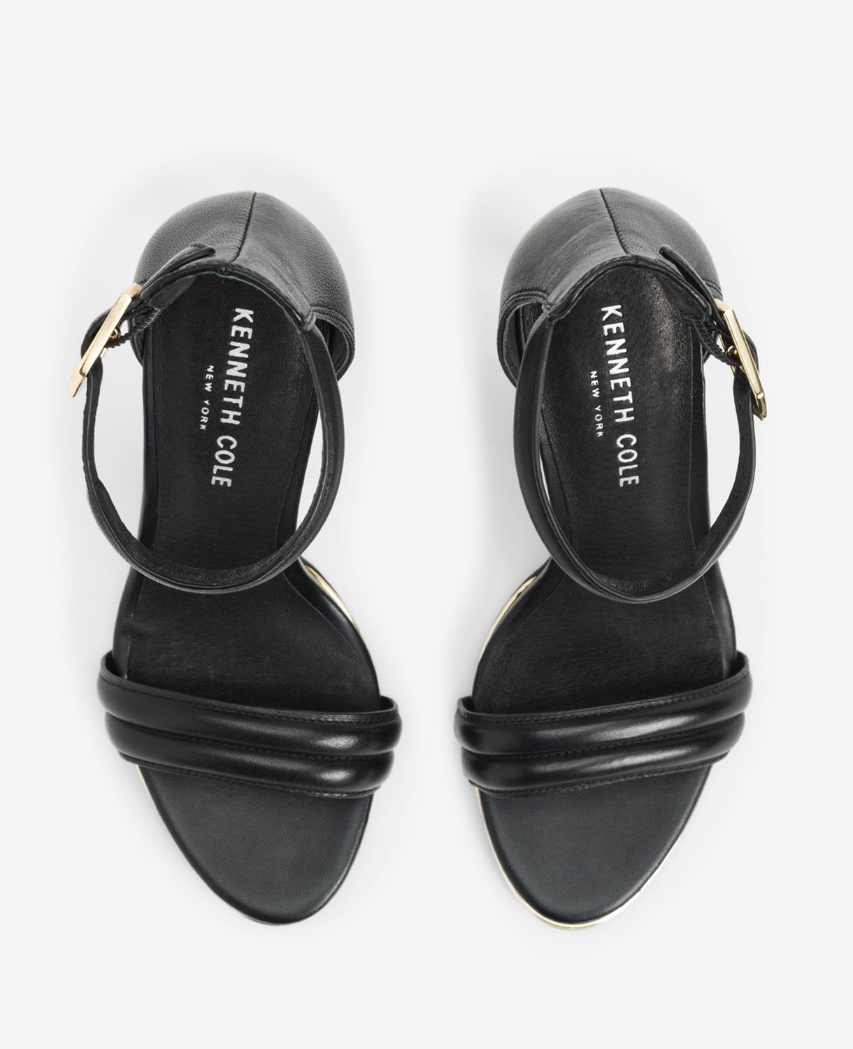 Kenneth Cole Reaction Shoes Brooke Ankle Strap Heeled Sandal sandalo nero in pelle con tacco stiletto