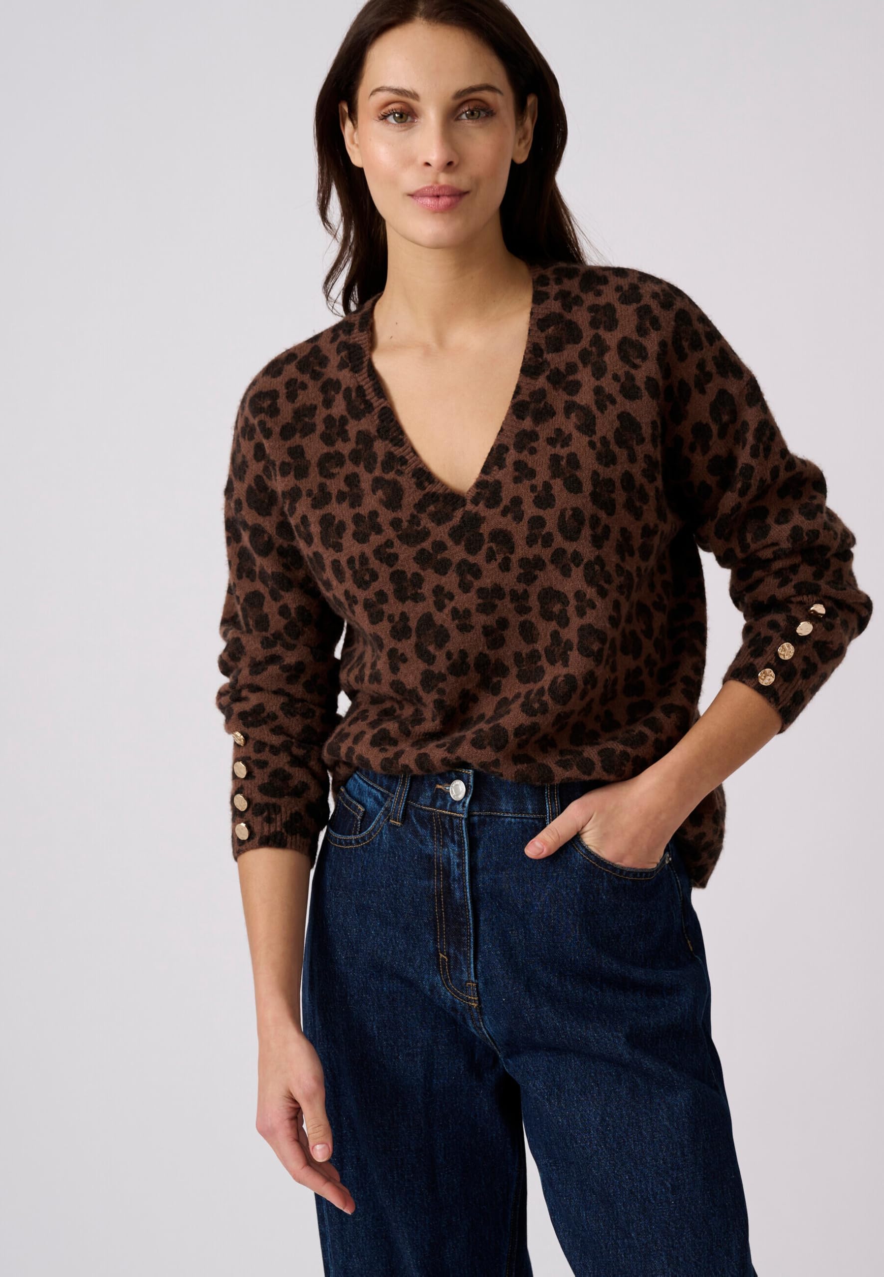Damart Thermolactyl maglione donna stampa leopardata rosso